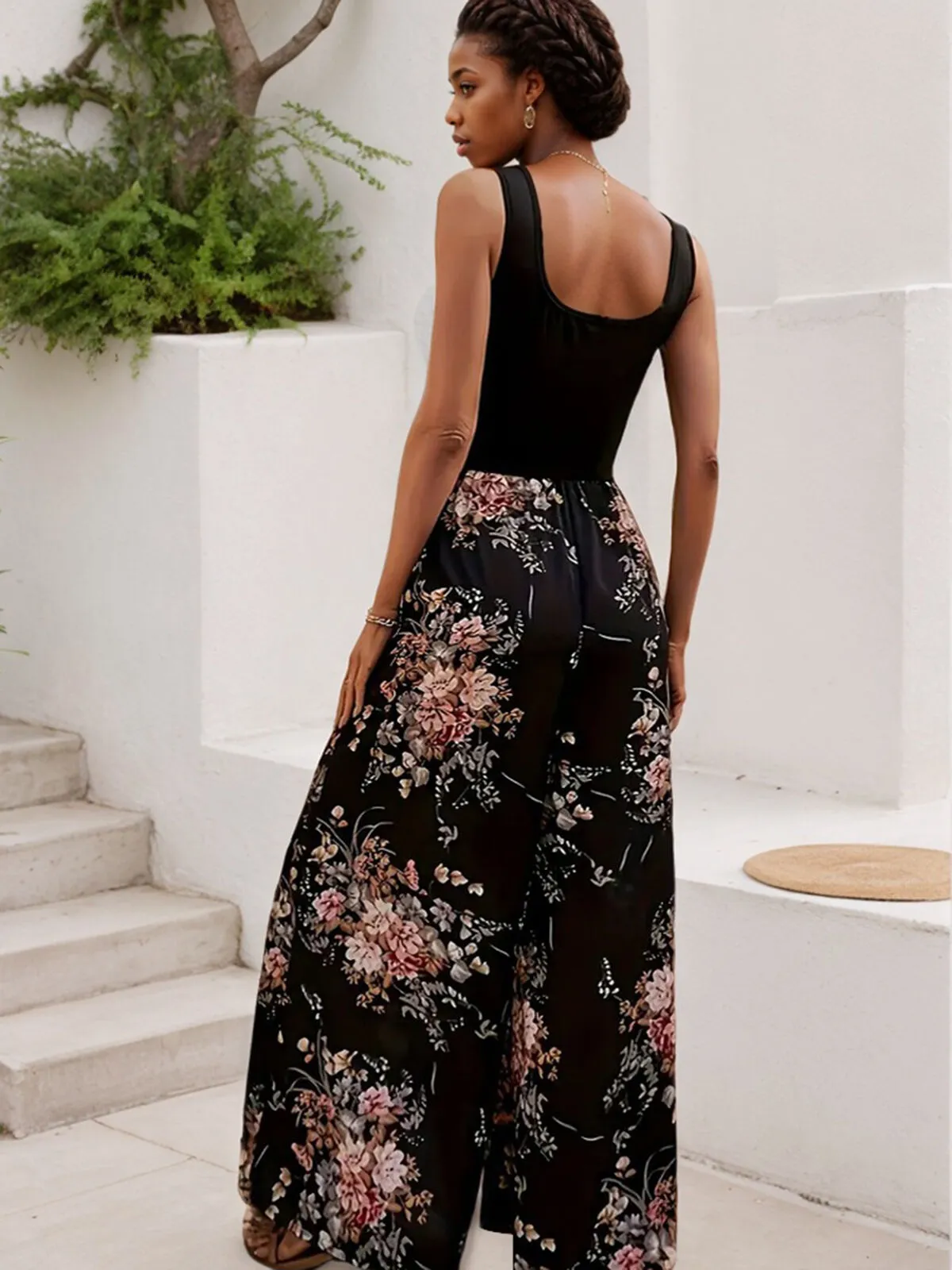 Graphic Square Neck High Rise Jumpsuits, 2 of 4