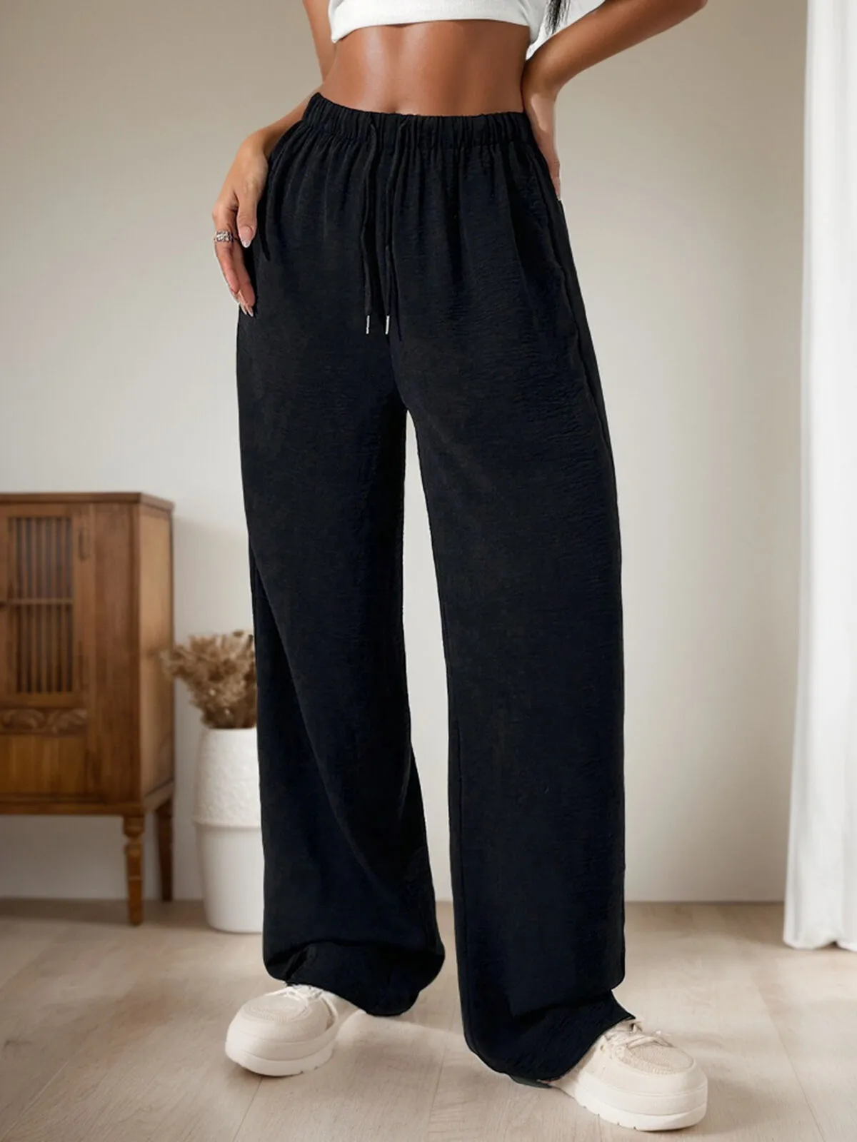 Knot High Rise Drawstring Pants, 4 of 6