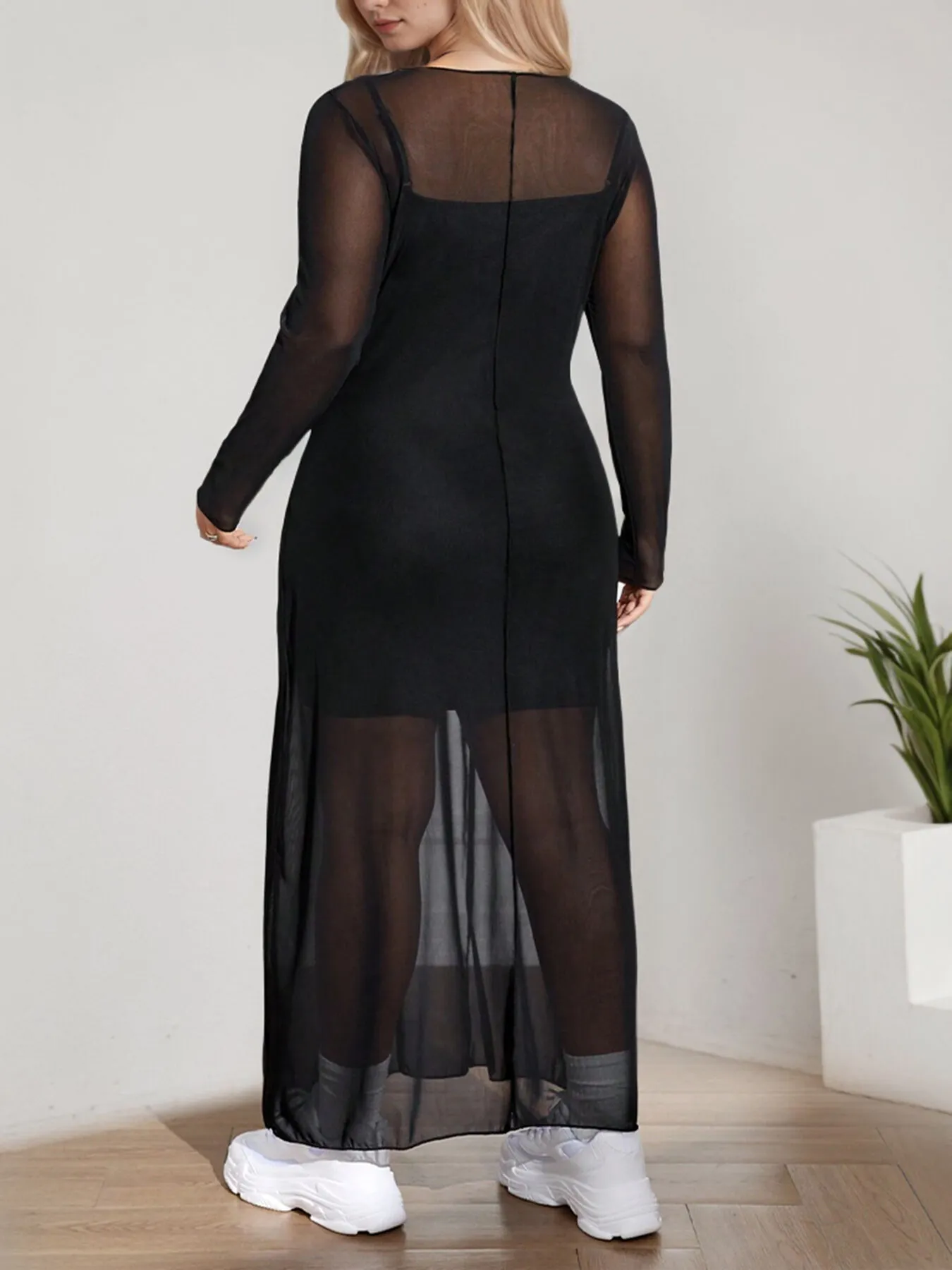 Plus Size Round Neck Shift Dress, 2 of 5