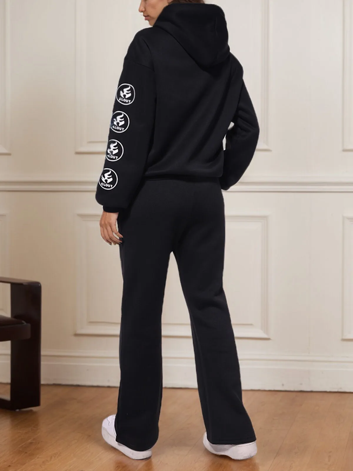 Solid Round Neck Sweatshirt & Solid Pants, 7 of 7