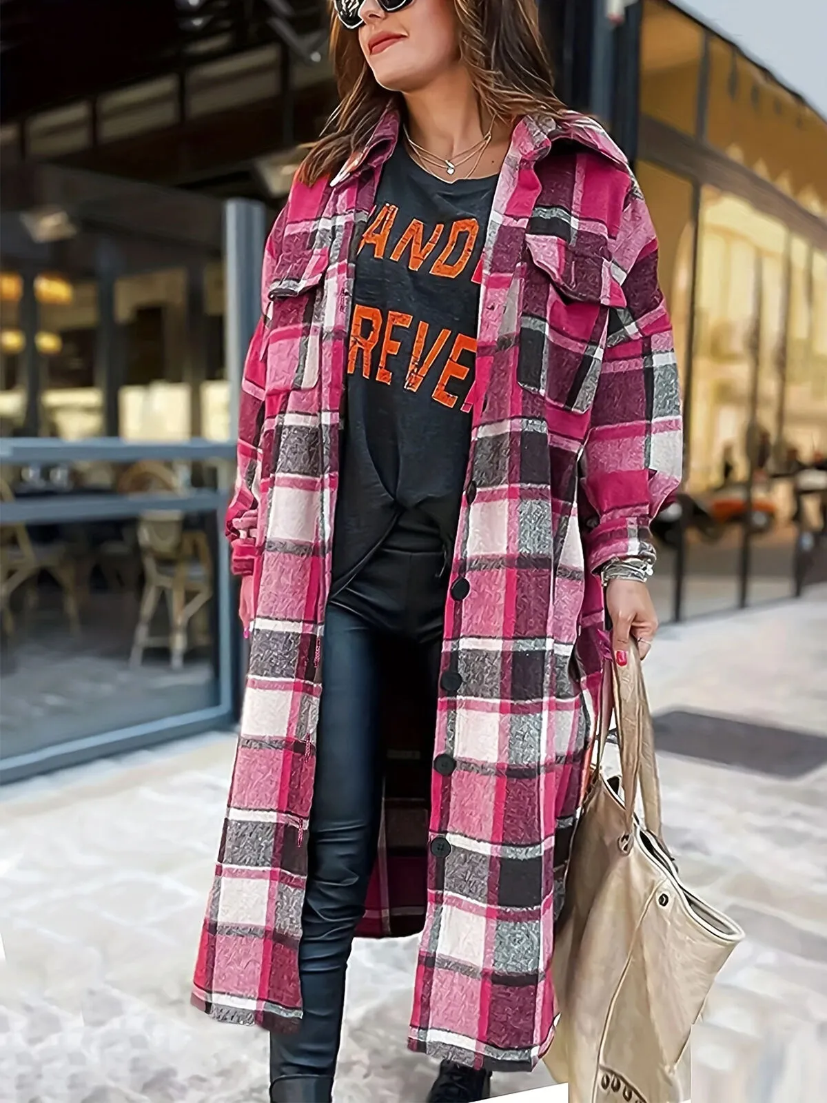 Scottish Plaid Lapel Regular Coat, 4 of 5
