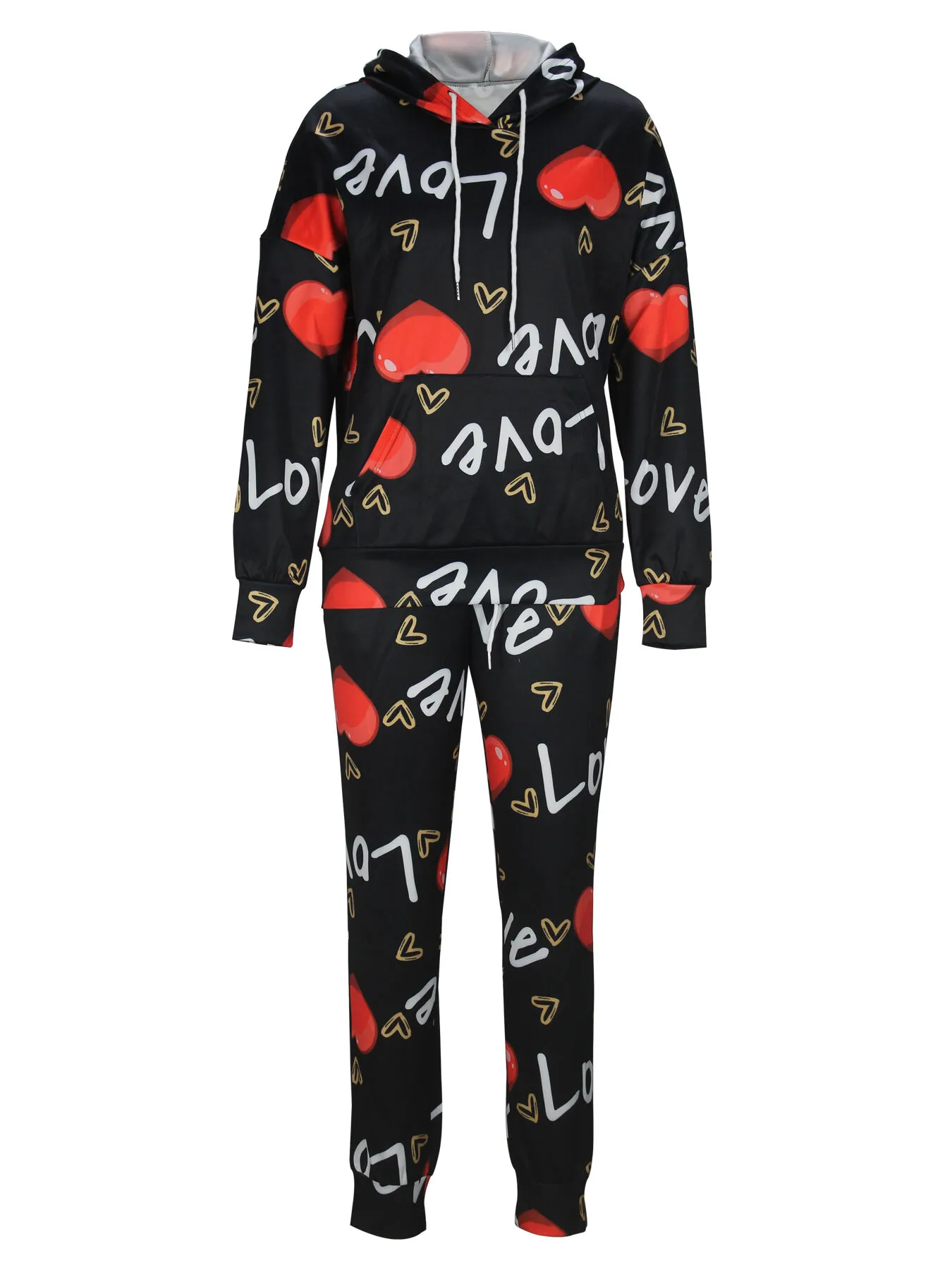 Heart Drawstring Sweatshirt & Heart Pants, 3 of 4