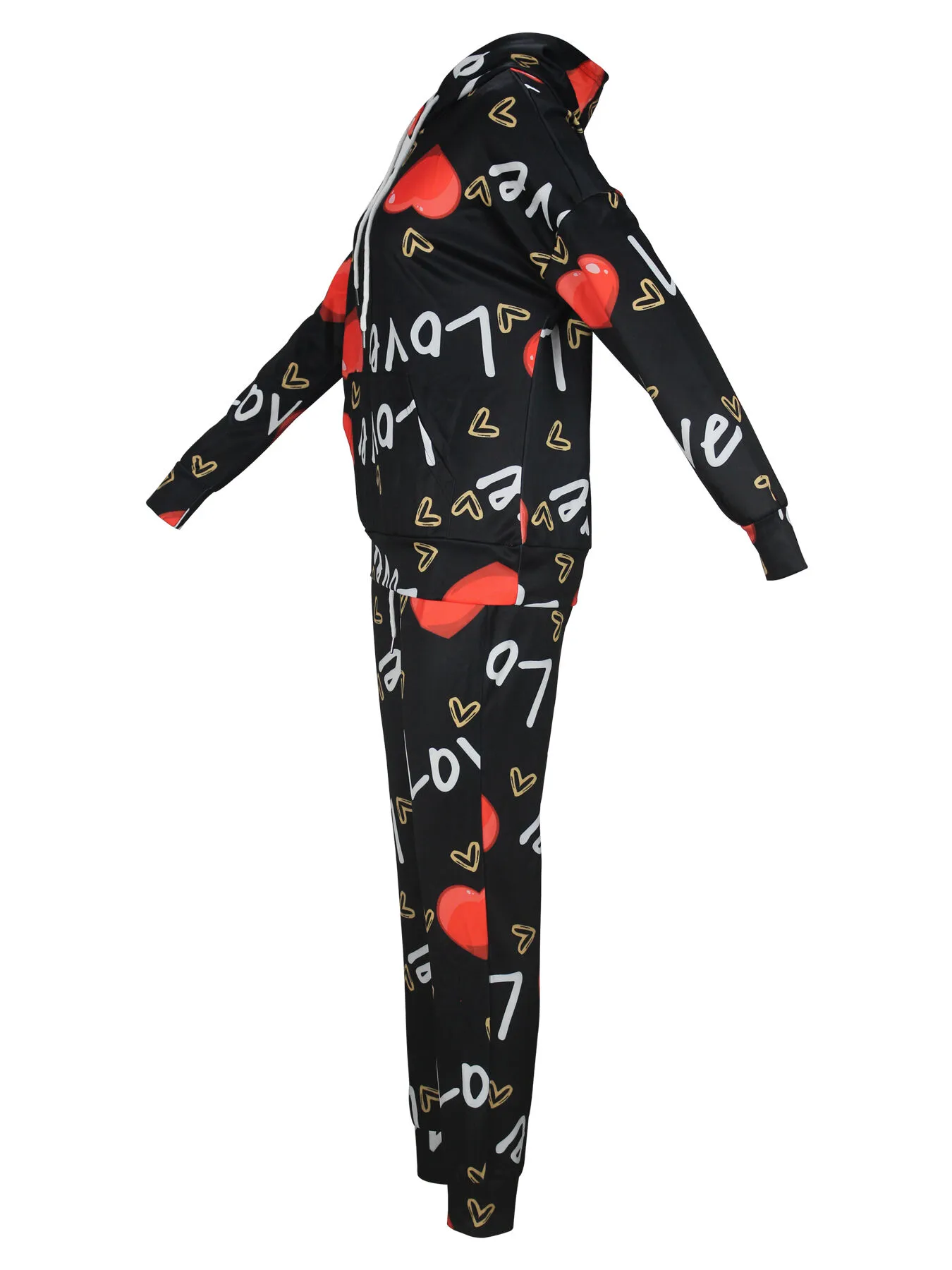Heart Drawstring Sweatshirt & Heart Pants, 4 of 4