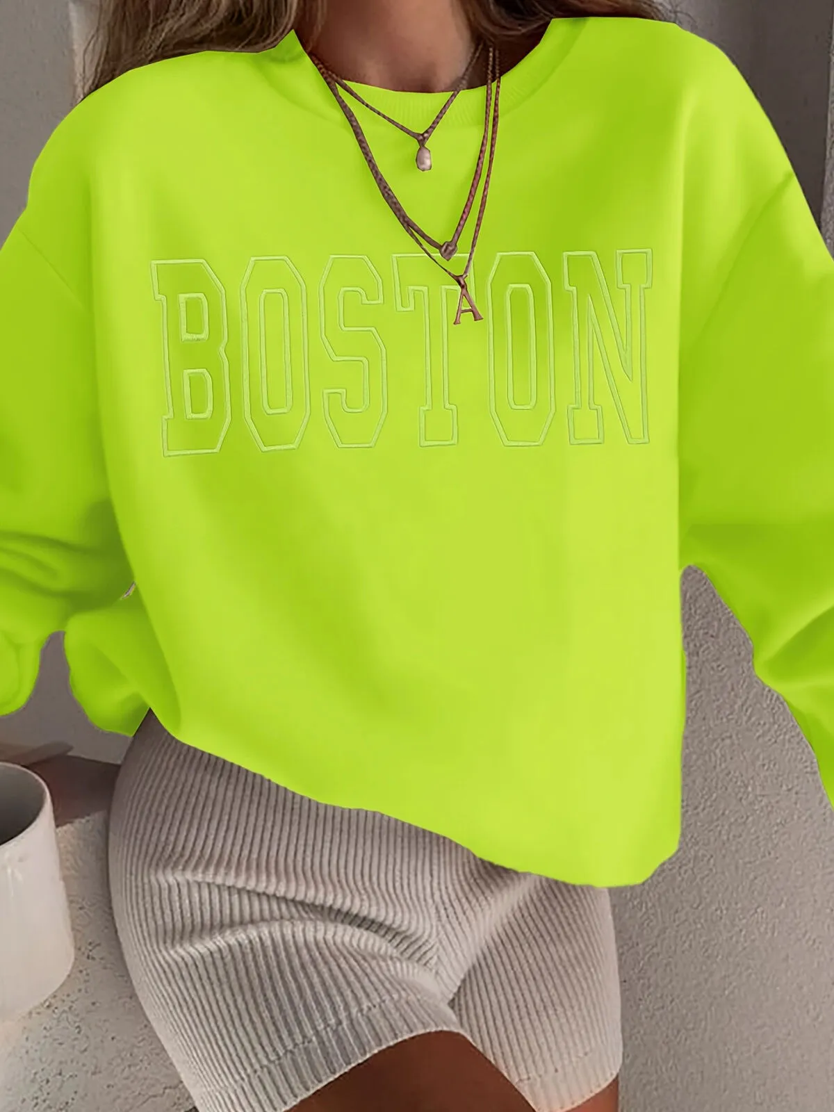 Graphic Round Neck Regular Sleeve Sweatshirt, 5 of 6