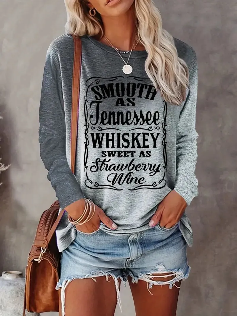 Letter Round Neck T-shirt, 1 of 3