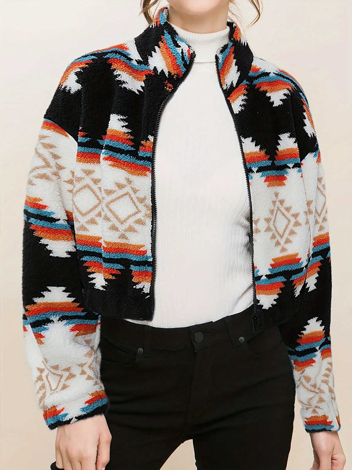 Graphic Lapel Regular Sleeve Jacket, 3 of 7