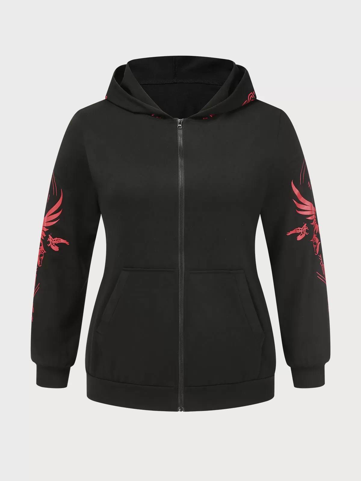Plus Size Graphic Hooded Regular Sleeve Hoodie, 3 of 5