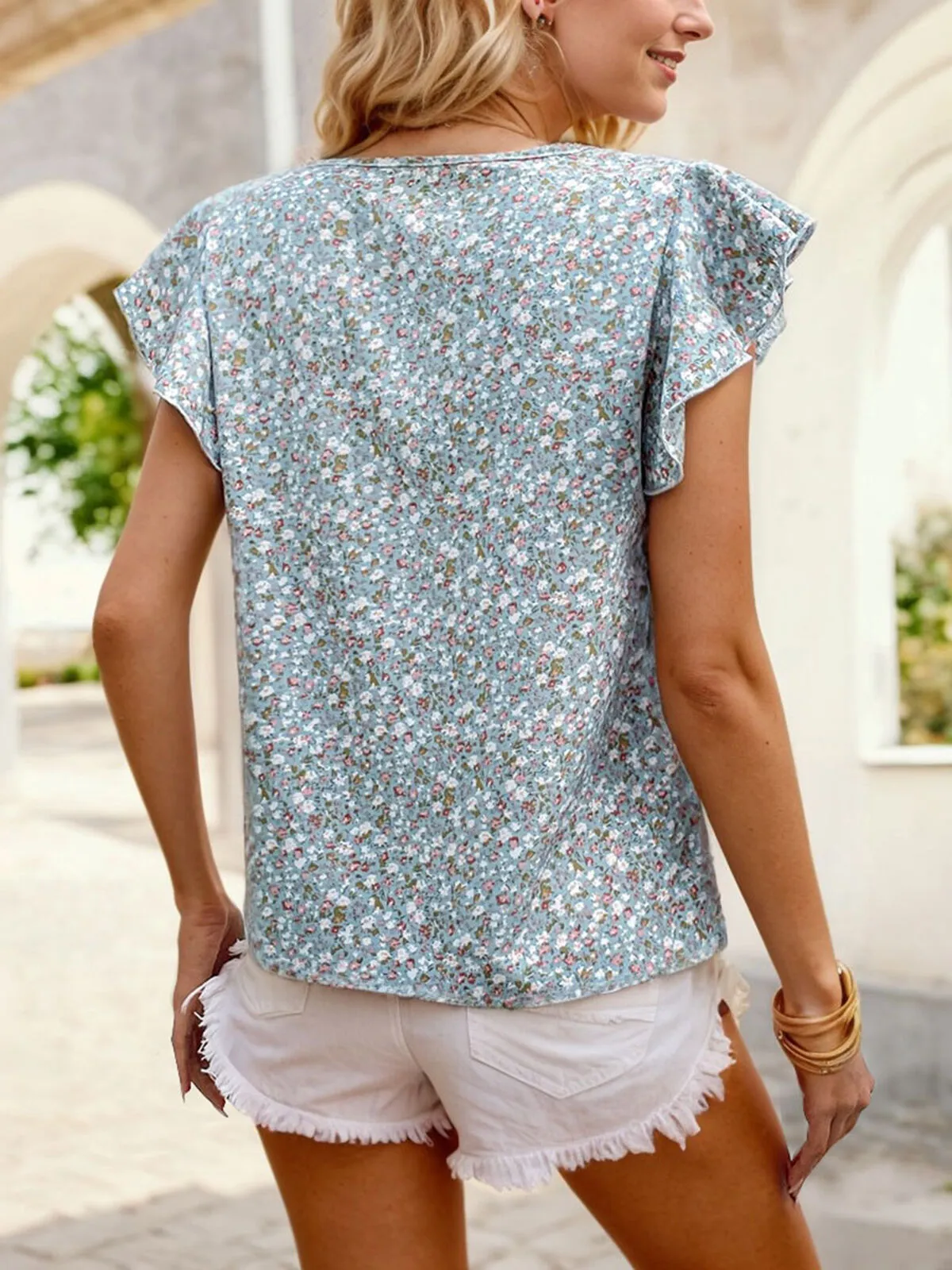 Floral Round Neck Blouse, 2 of 5