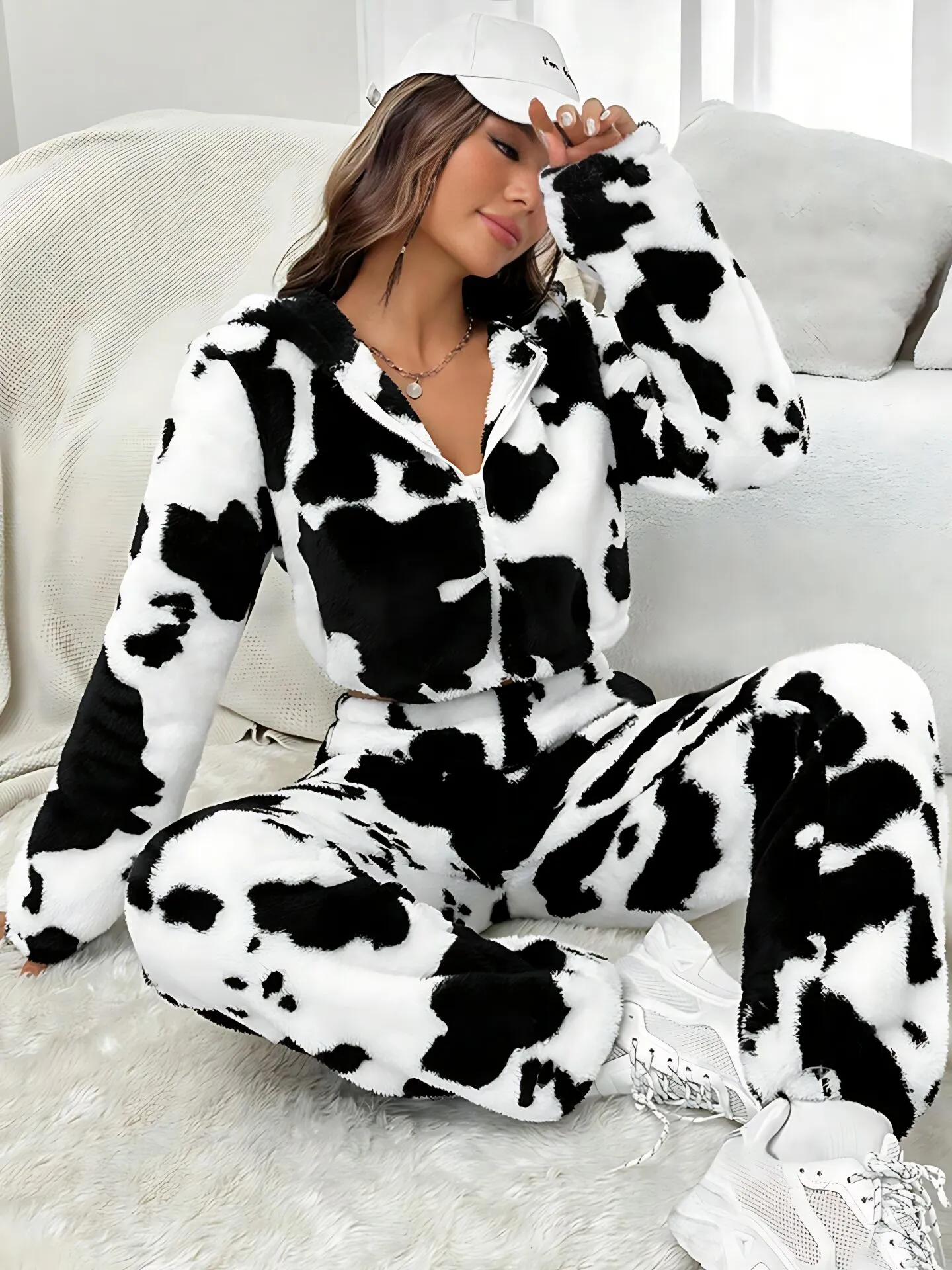 Cow Skin Regular Long Sleeve Coat & Cow Skin Pants, 1 of 7
