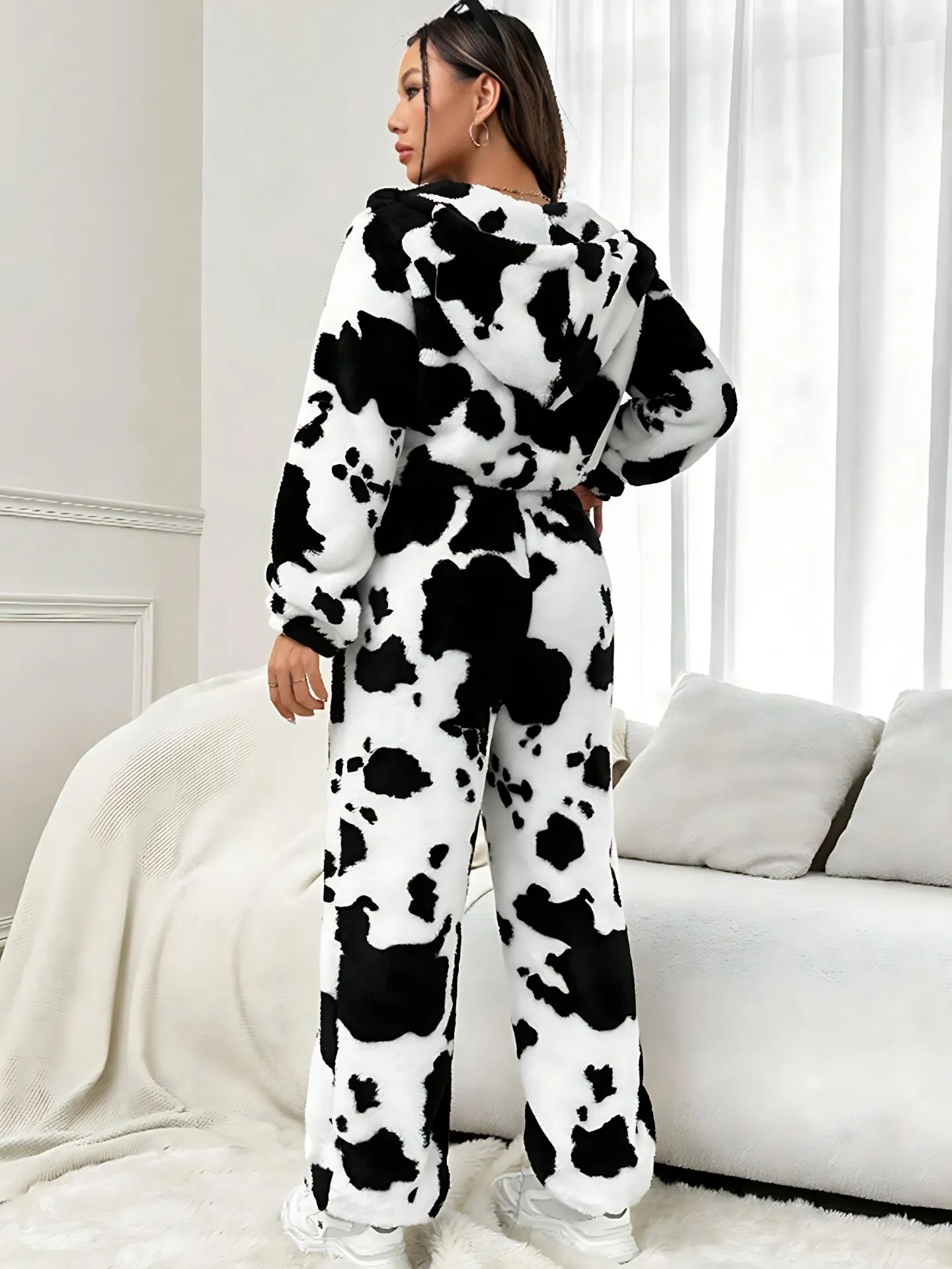 Cow Skin Regular Long Sleeve Coat & Cow Skin Pants, 2 of 7