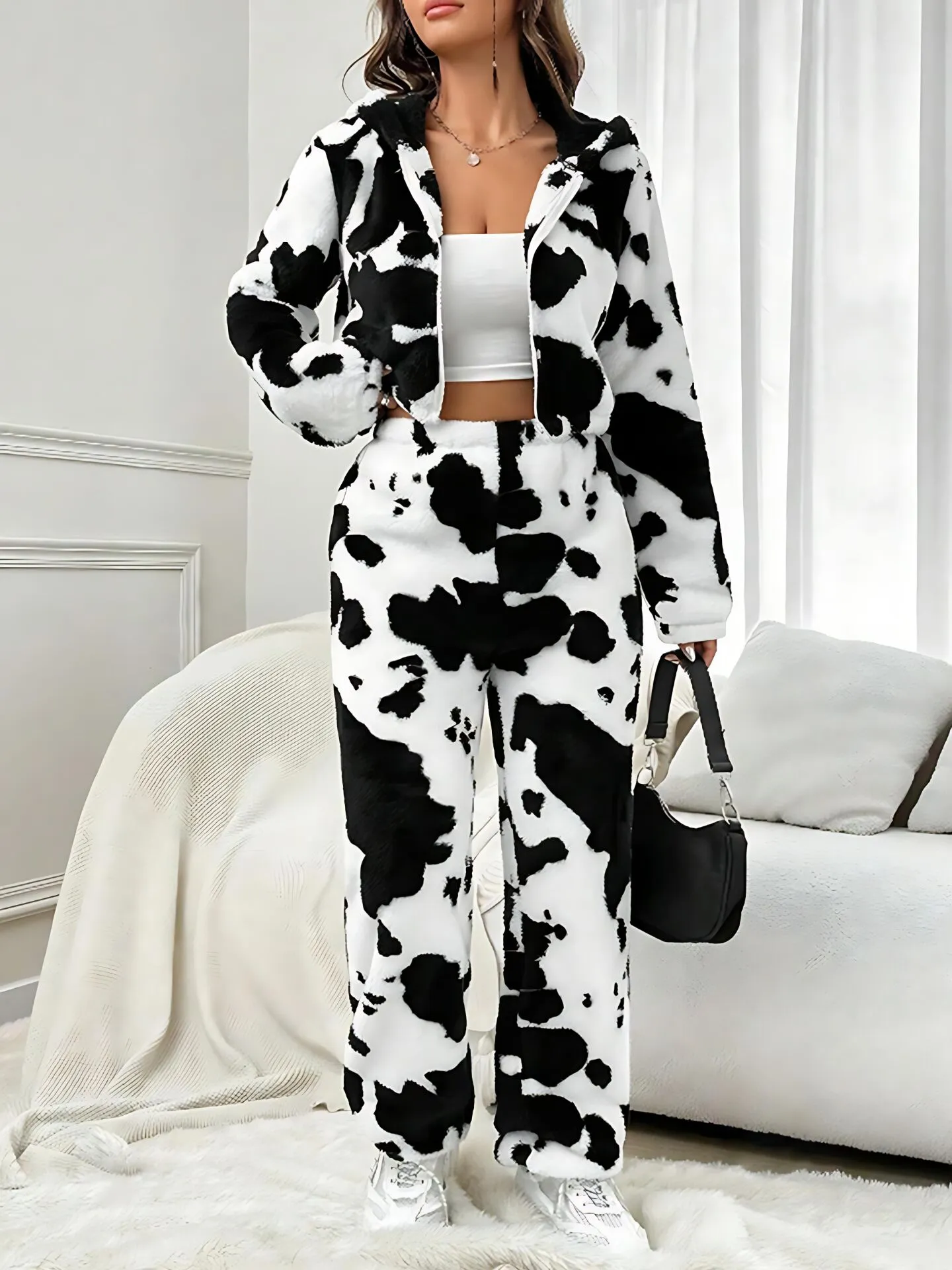 Cow Skin Regular Long Sleeve Coat & Cow Skin Pants, 4 of 7