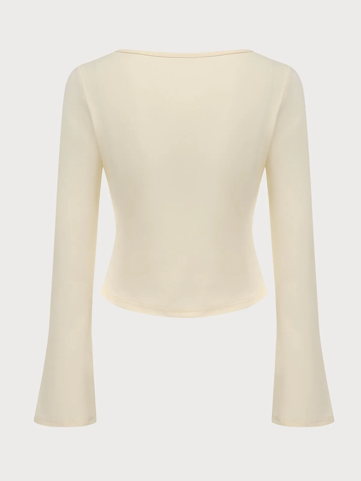 Solid Wrinkle Round Neck Regular Blouse, 3 of 6