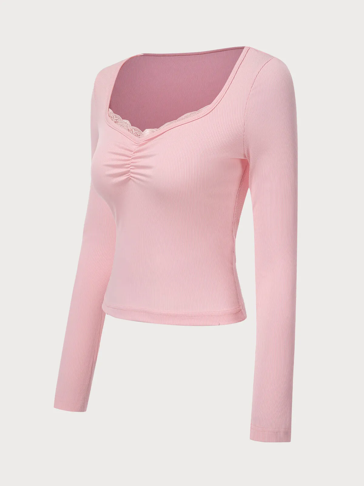 Solid Wrinkle Square Neck Blouse, 2 of 6