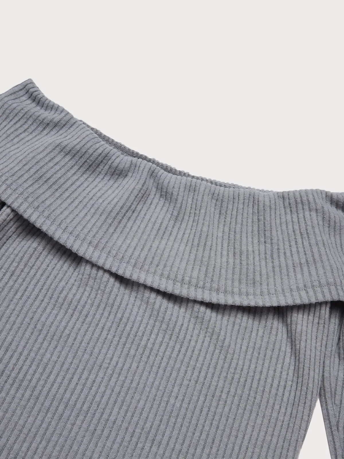 Solid Bow Off Shoulder High Rise Flare Jumpsuits, 4 of 6