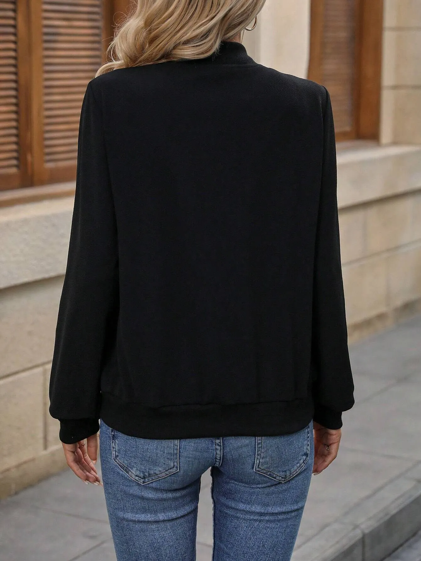 Solid Zipper Stand Collar Coat, 2 of 5