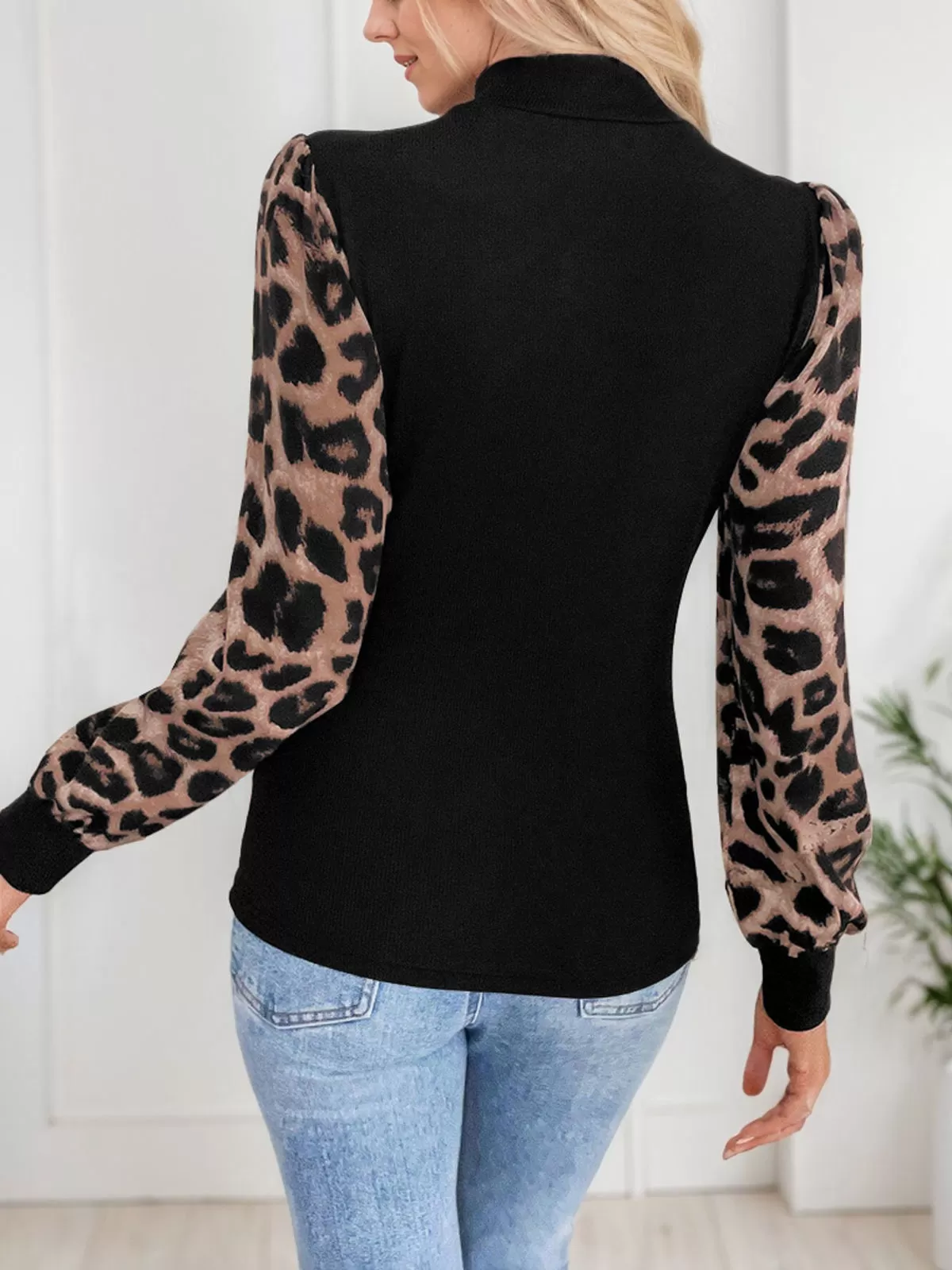 Leopard Round Neck Blouse, 2 of 5