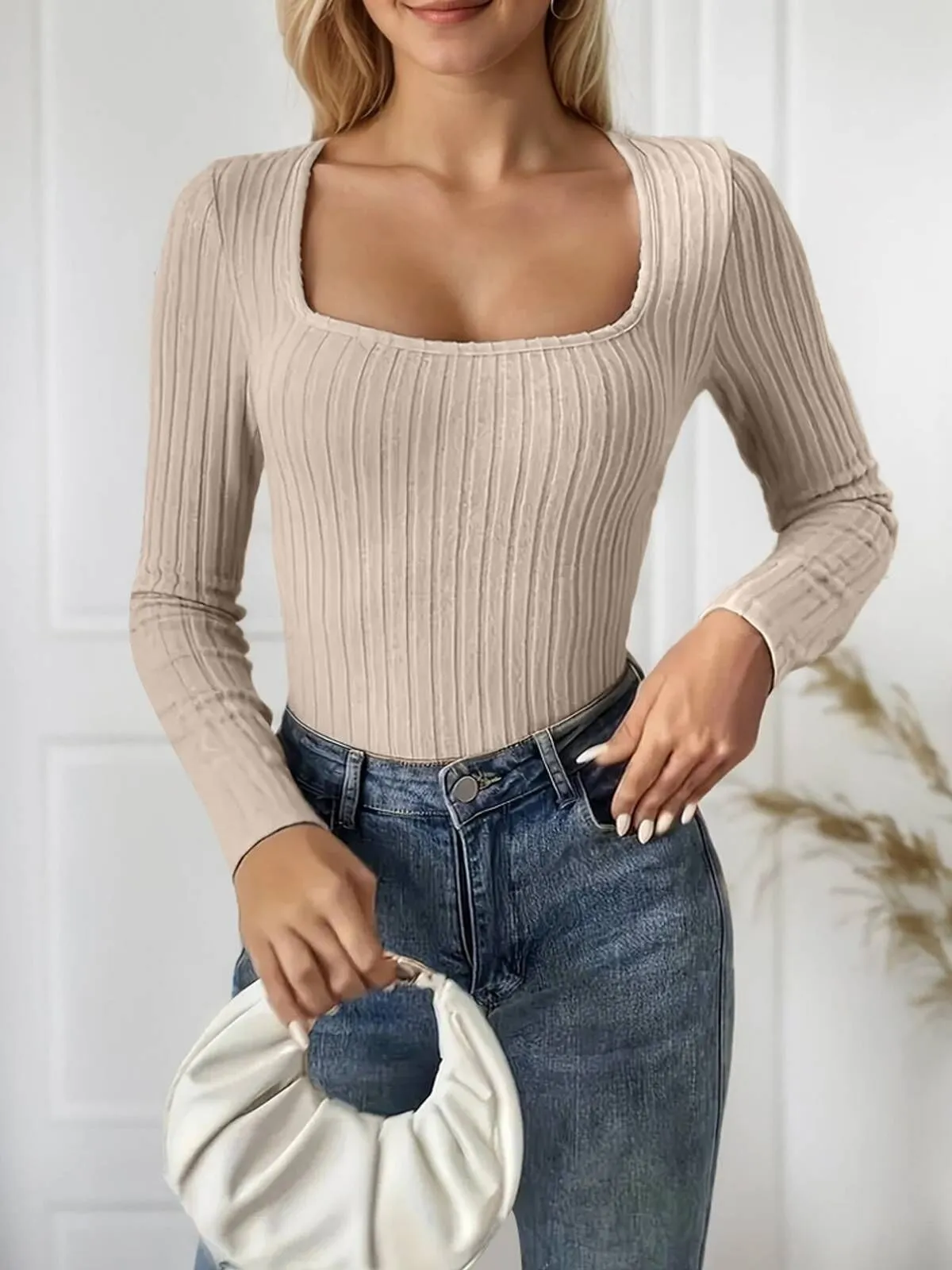 Solid Square Neck High Rise Jumpsuits, 4 of 6