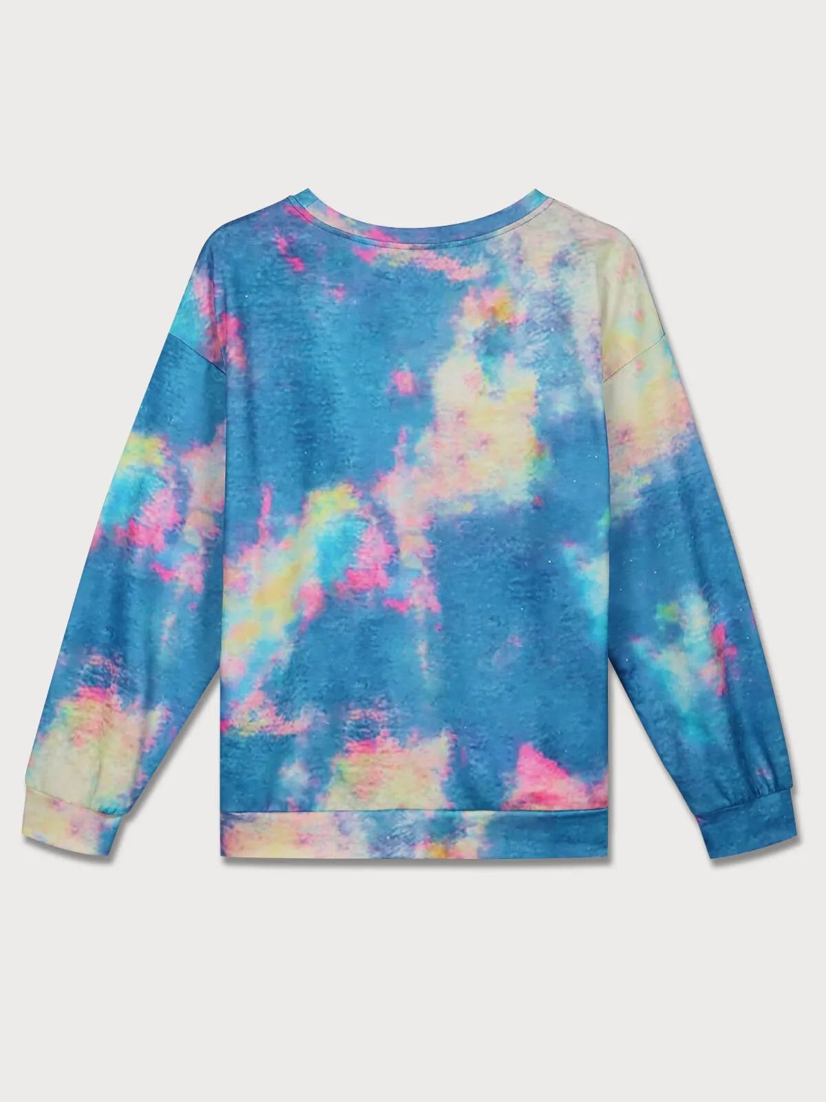 Tie-Dye Print Crew Neck Pullover Fall Outfit Sweatshirt, 4 of 8