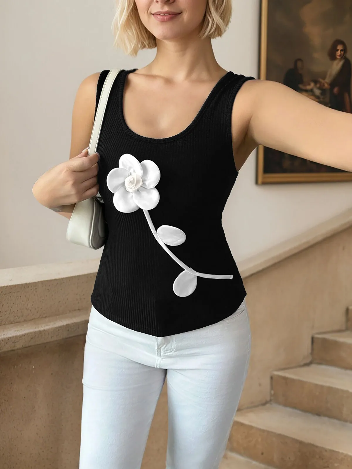 Solid 3D Flower Scoop Tank, 4 of 6