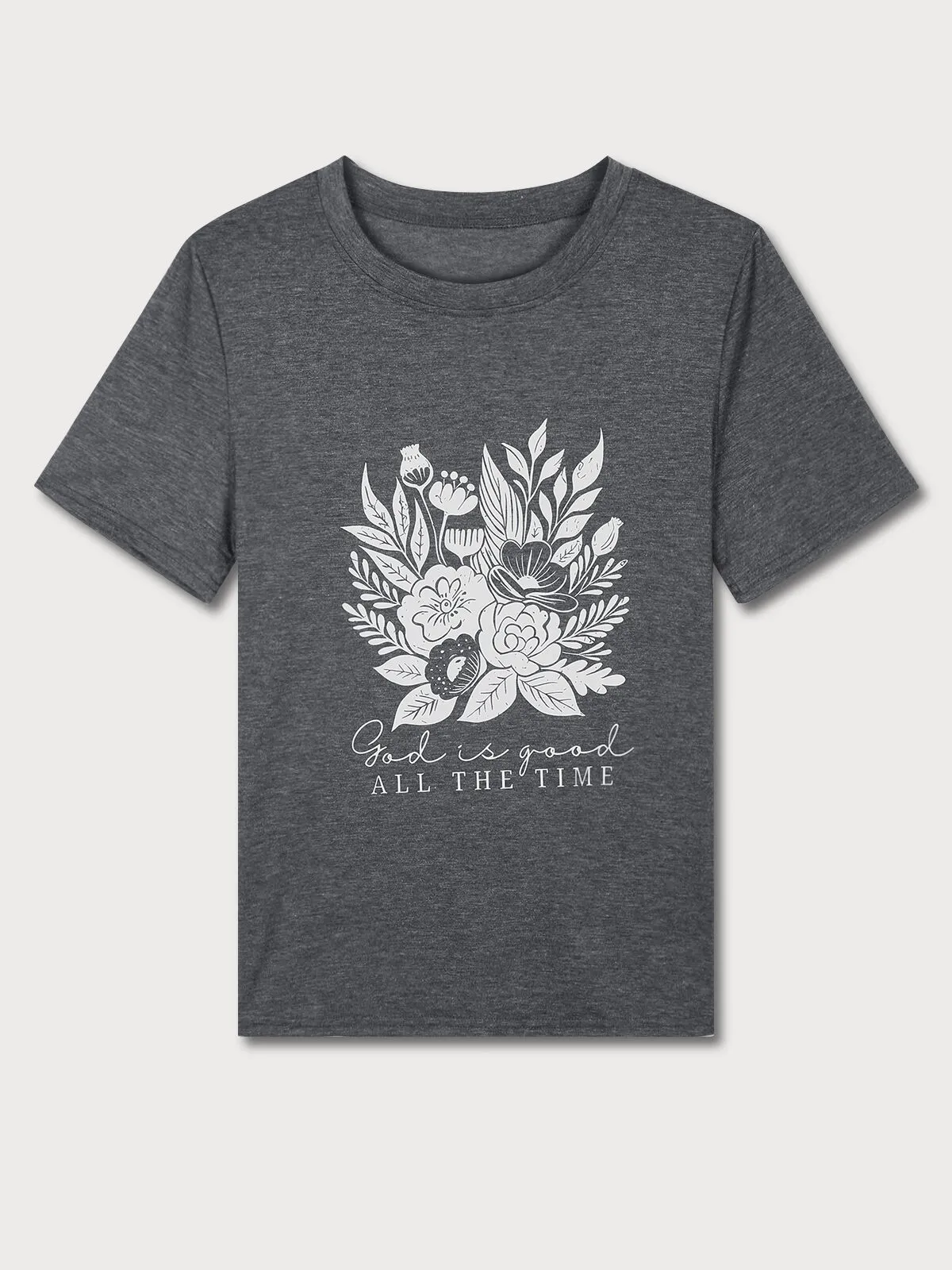 Flowers and Plants Graphic Round Neck T-shirt, 2 of 6