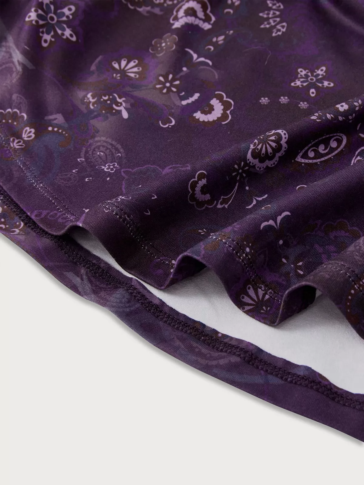 Ditsy Floral Lace Sweetheart Neck Flare Long Sleeve Short A-line Dress, 4 of 4