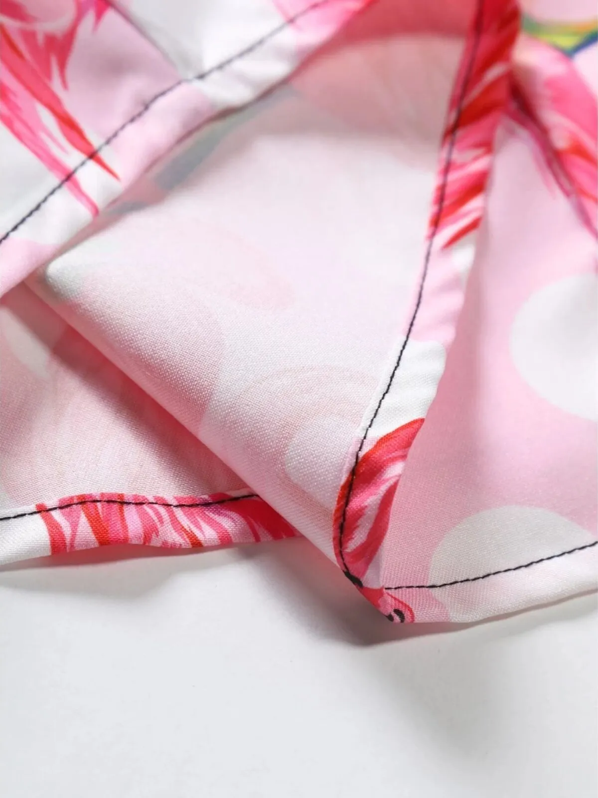 Men Flamingo Floral Vacation Shirts & Solid Shorts, 5 of 8