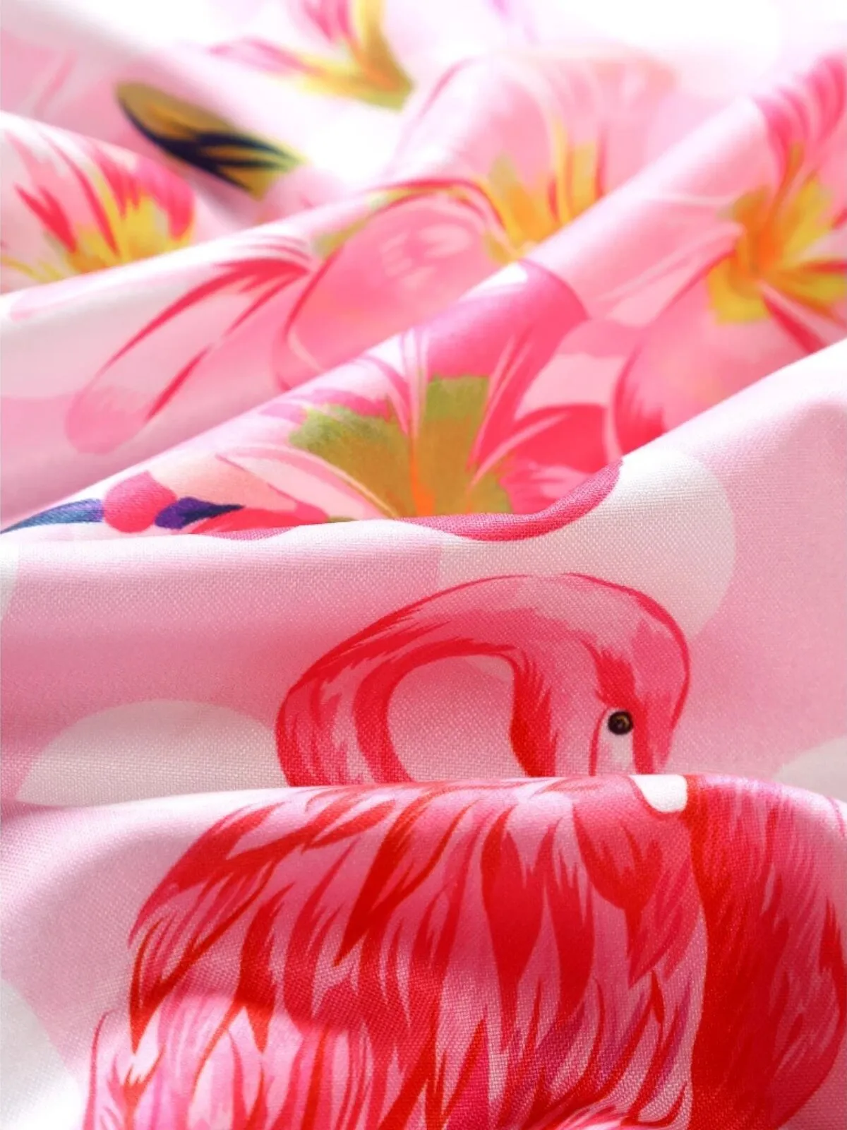 Men Flamingo Floral Vacation Shirts & Solid Shorts, 6 of 8