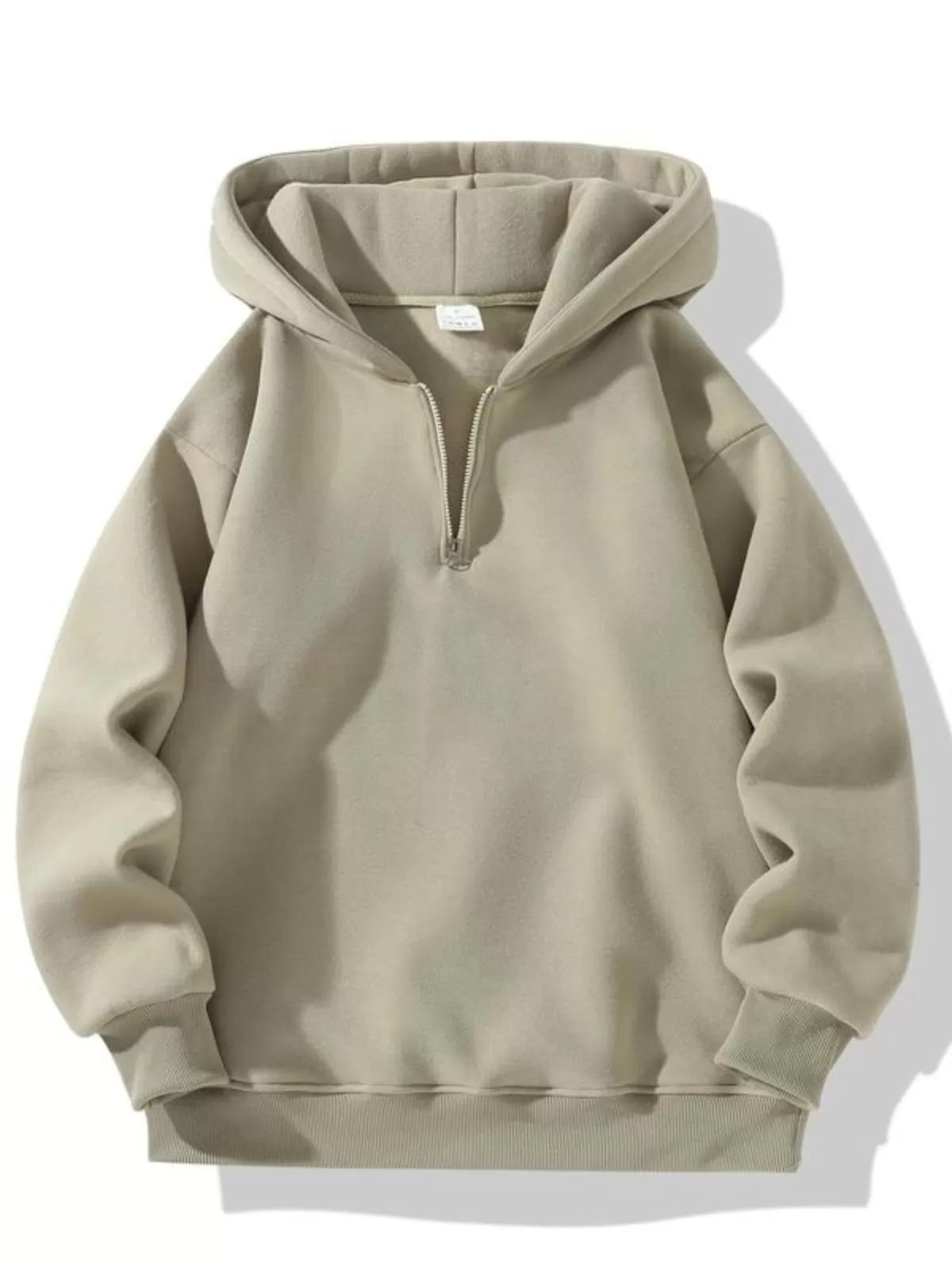 Solid Casual Classic Zipper Hooded Hoodie, 1 of 2