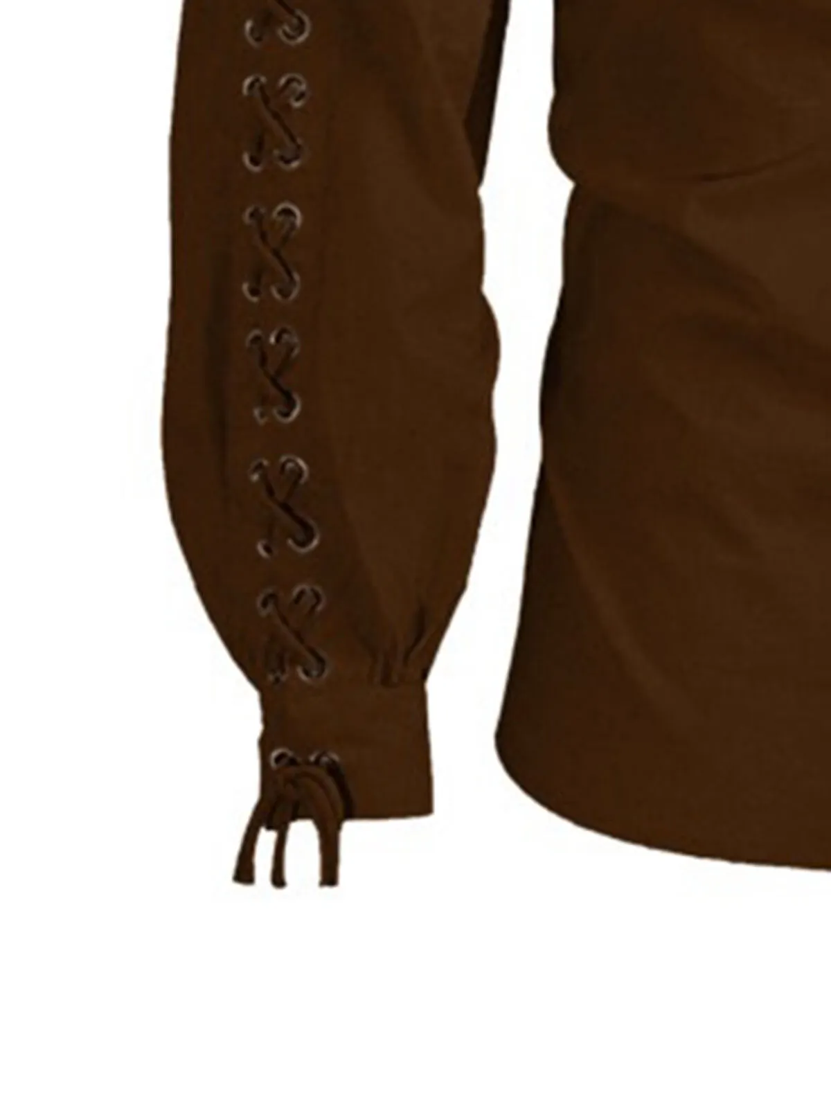 Mens Medieval Pirate Shirts Renaissance Lace Up Retro Fitted Tops Hippie Halloween Cosplay Costume, 3 of 3