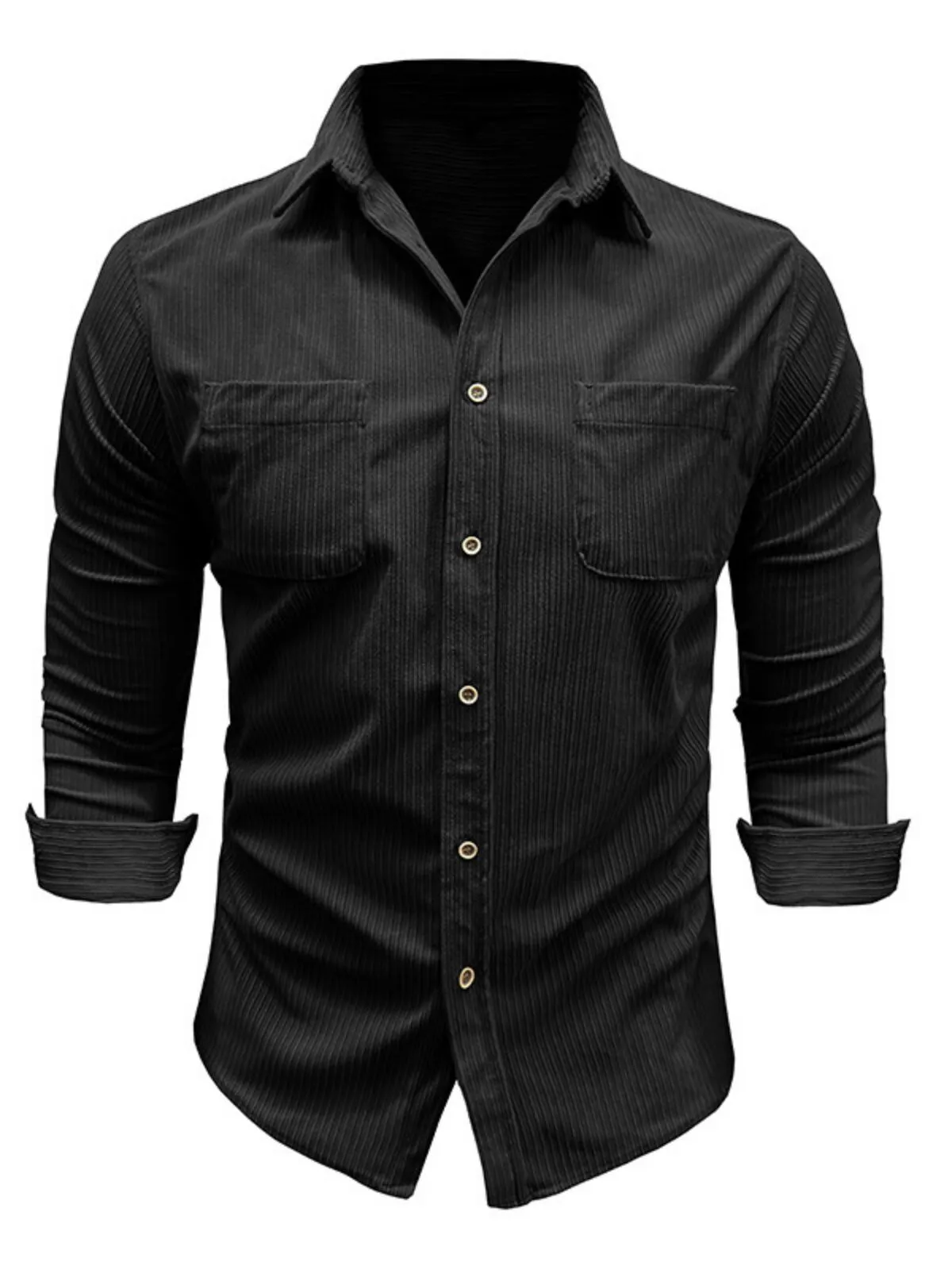Casual Solid Lapel Button up Shirt, 2 of 5