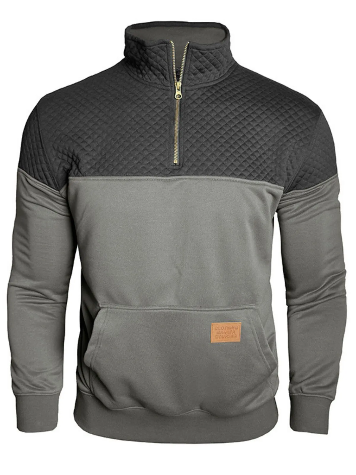 Colorblock Stand Collar Quarter Zip Sweatshirt, 4 of 5