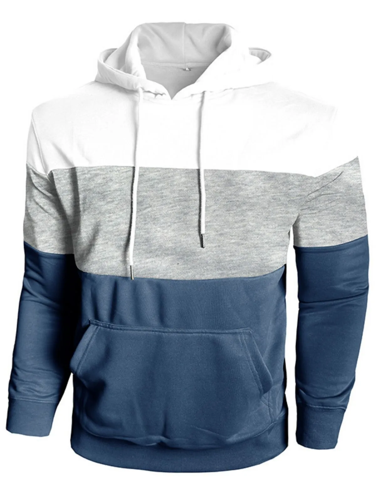 Casual Colorblock Hooded Drawstring Sweatshirt, 4 of 6