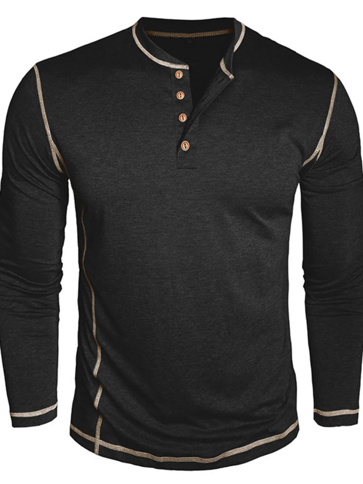 Causal Solid Open Collar Regular T-shirt, 2 of 5