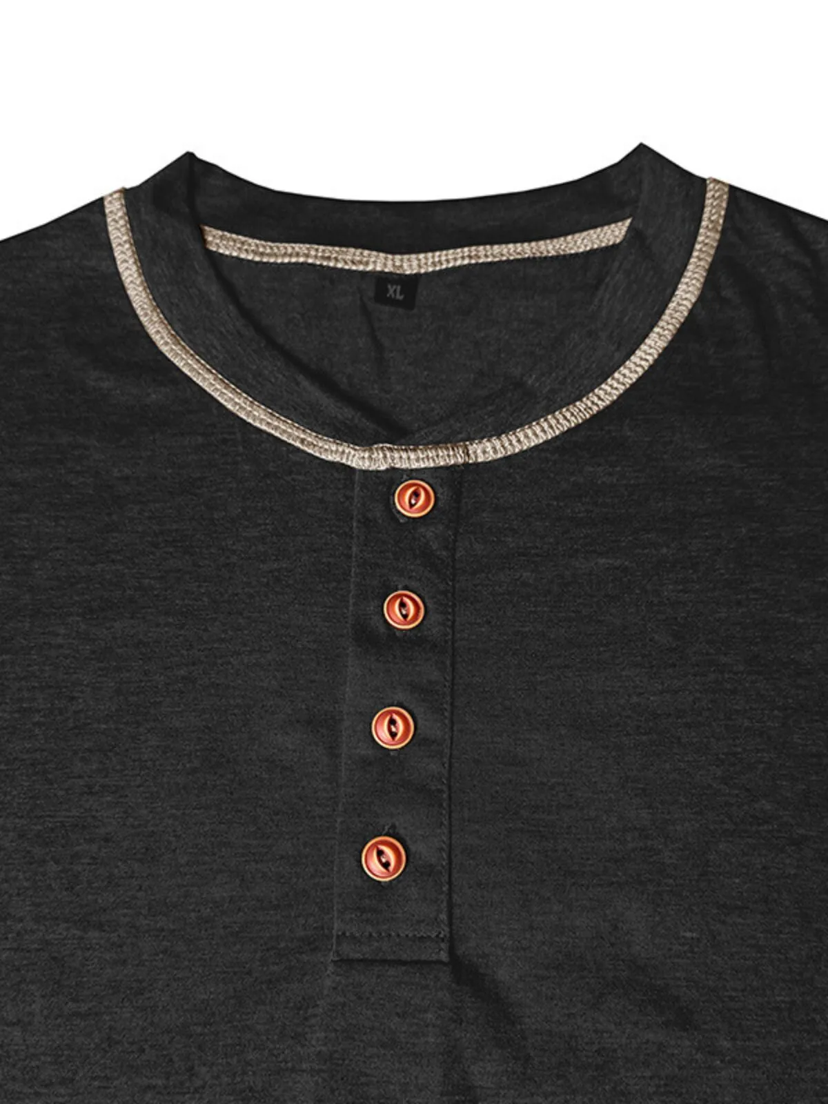 Causal Solid Open Collar Regular T-shirt, 5 of 5