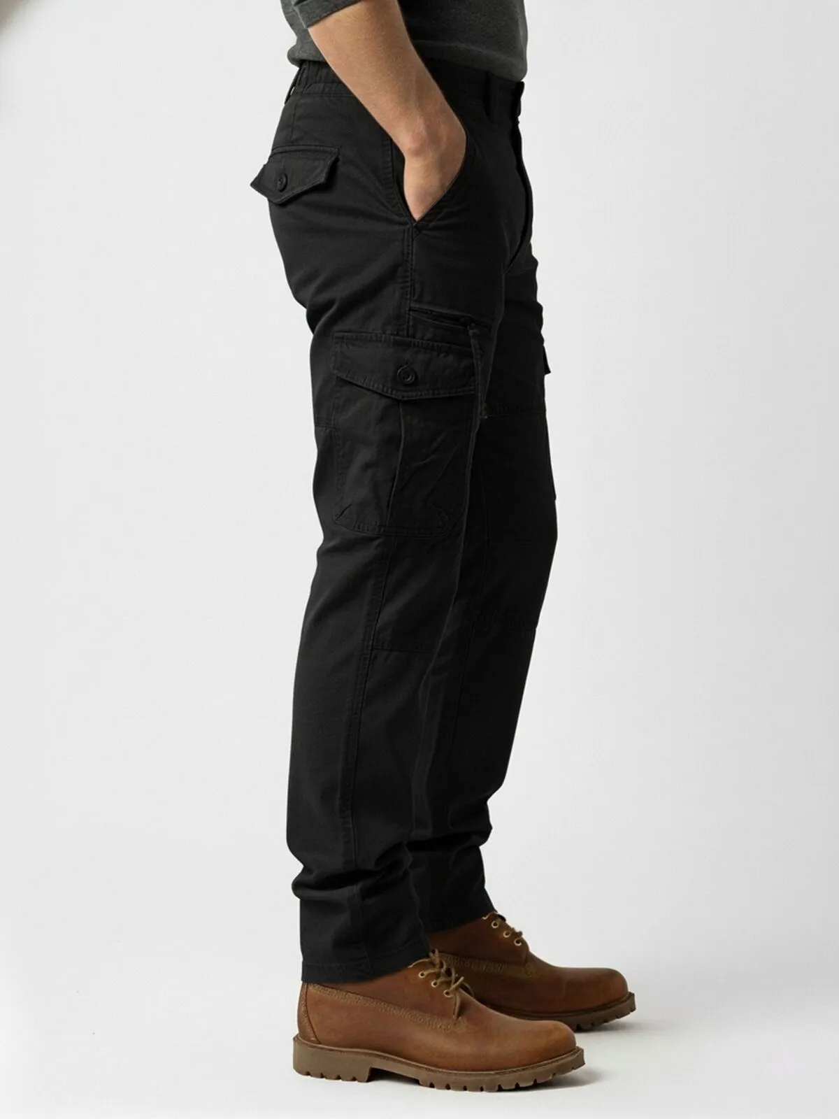 Men's Cargo Pants Loose fit Casual Multi-Pocket Hiking Compression Workout Gear Baggy Mountain Khaki Pants, 3 of 5