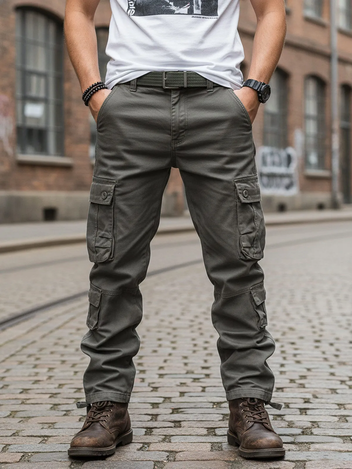 Men's Cargo Pants Durable Lightweight Athletic Multi-Pockets Tactical Outdoor Military Army Trousers, 3 of 6