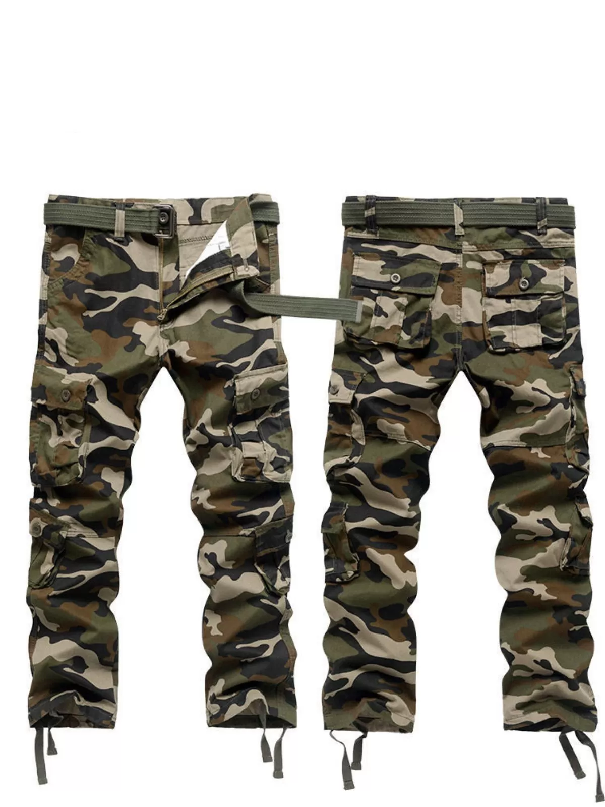 Men's Cargo Pants Casual Military Army Camo Combat Multi Pockets Wild Trousers , 1 of 2