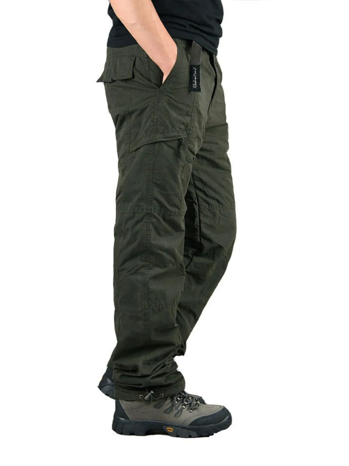 Men's Cargo Pants Military Tactical Combat Long Fleece Warm in Fall and Winter, 3 of 7