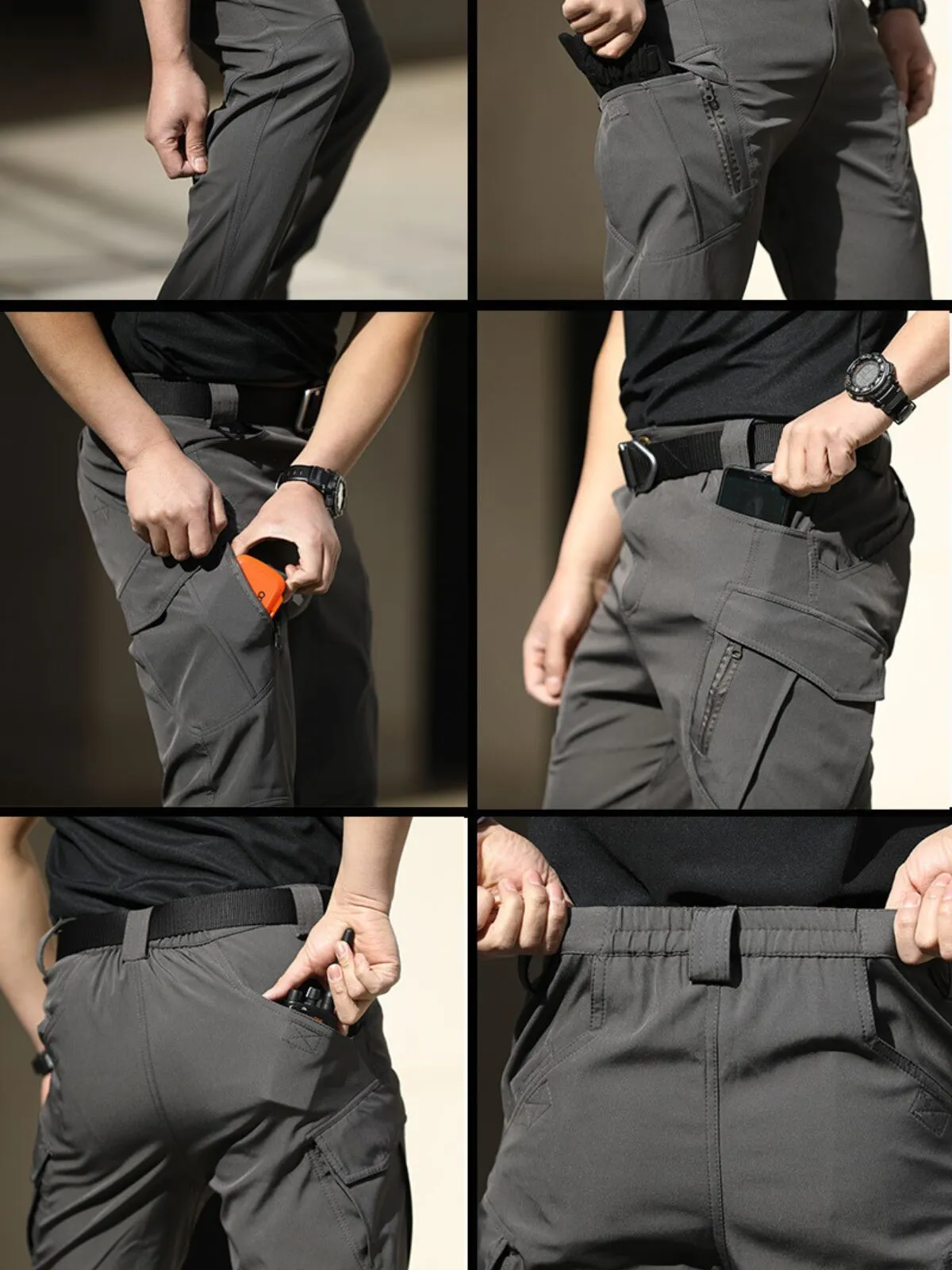 Men's Cargo Pants Camo Tactical Waterproof Multi Pocket Lightweight Pants, 2 of 2