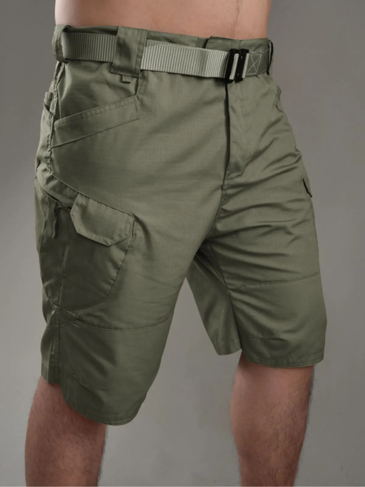 Men's Cargo Pants Button Tie Shorts Urban Military Pockets Solid Streetwear Cargo Shorts, 1 of 1
