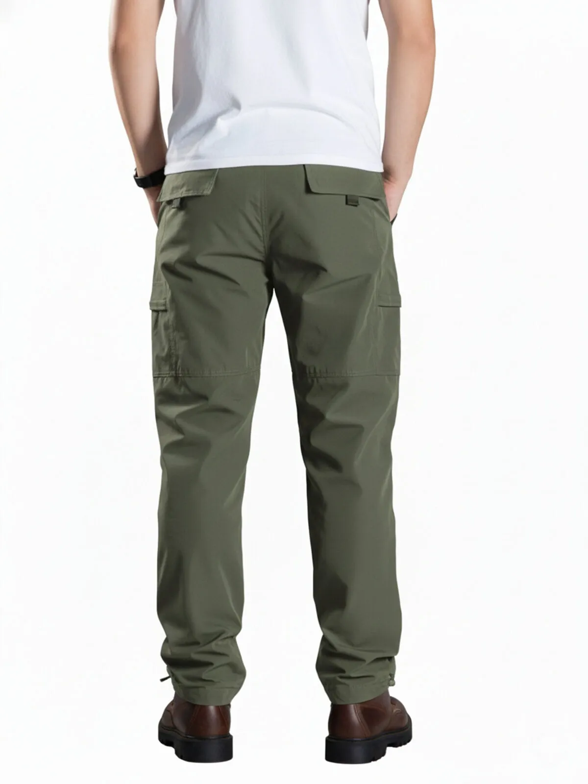 Men's Cargo Pants Windproof Plush Soft Shell Pants Outdoor Multi Pockets Overalls Camping Hunting Equipment Trousers, 2 of 4