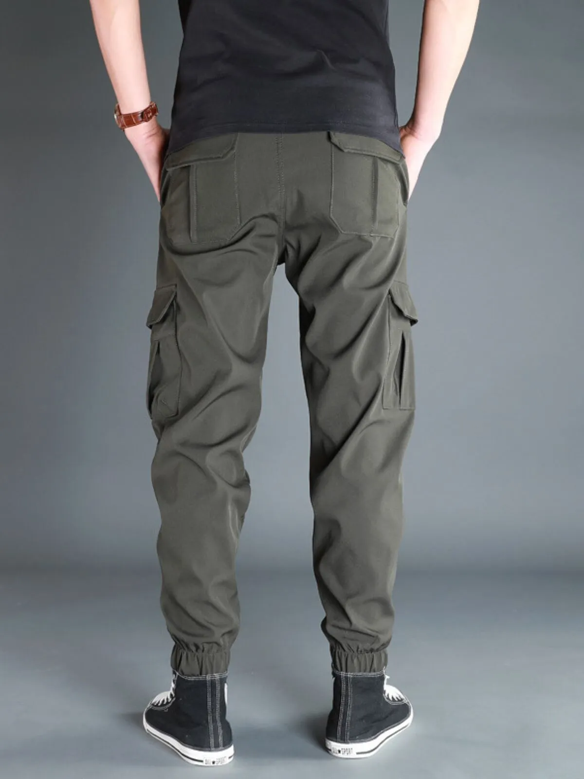 Men's Cargo Pants Casual Sports Long Pants with Multiple and Loose Pockets, 2 of 8