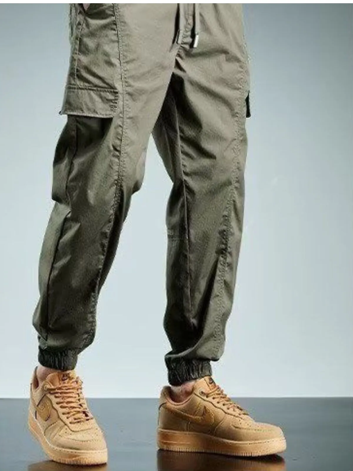 Men's Cargo Pants Techwear Pocket Drawstring Elastic Waist Plain Comfort Breathable Outdoor Daily Going out Fashion, 1 of 2