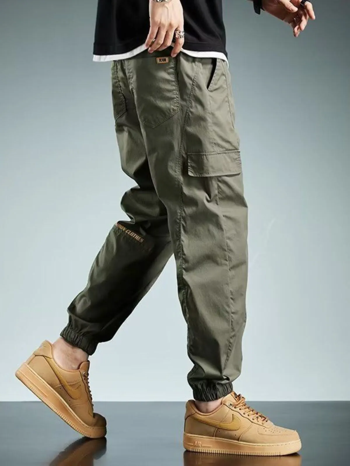 Men's Cargo Pants Techwear Pocket Drawstring Elastic Waist Plain Comfort Breathable Outdoor Daily Going out Fashion, 2 of 2