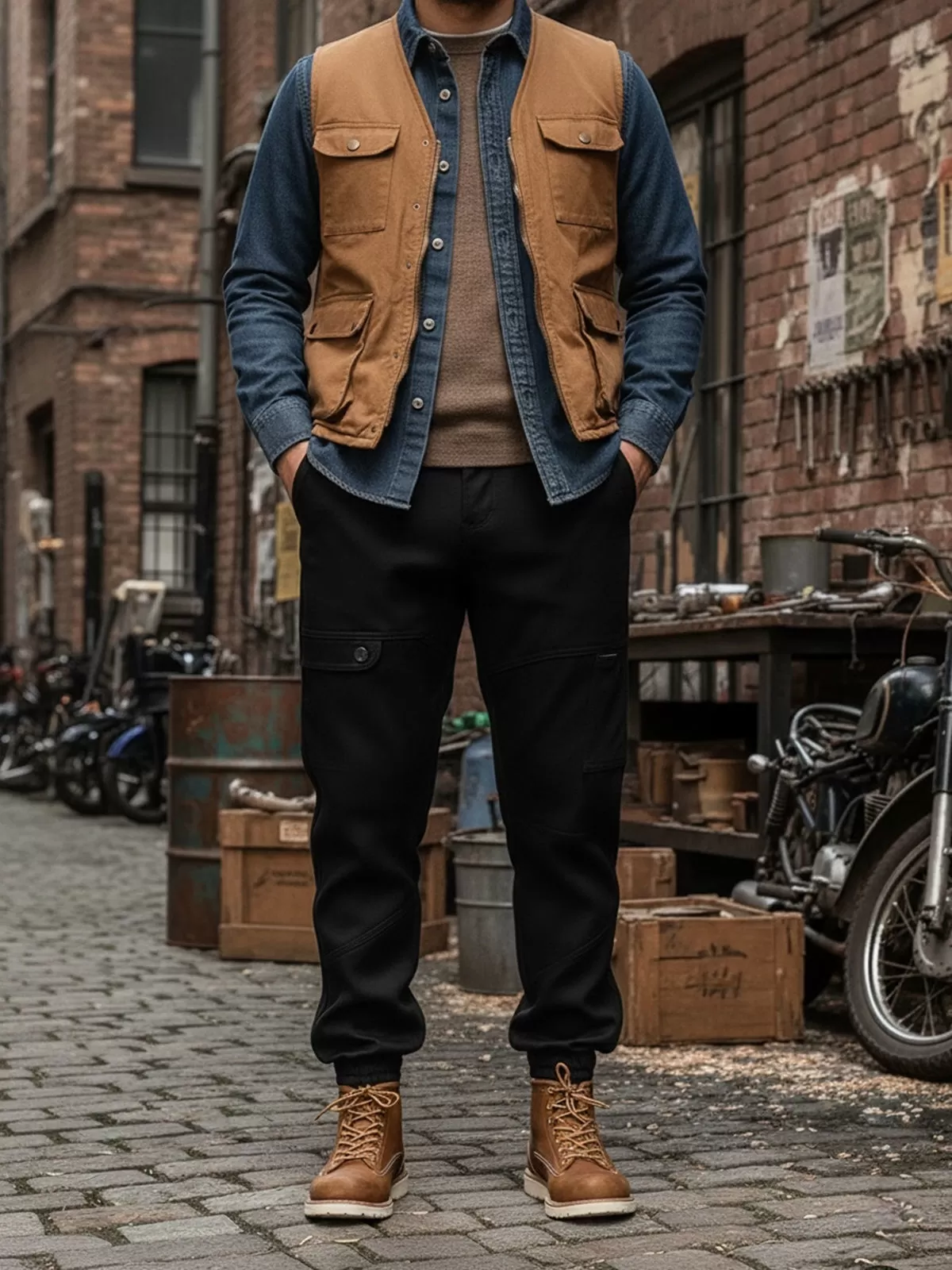 Men's Cargo Pants American Retro Function Loose Straight Military Jogger Beamed Harem Pants Pocket Pantaloons Travel Explore Wander, 1 of 5