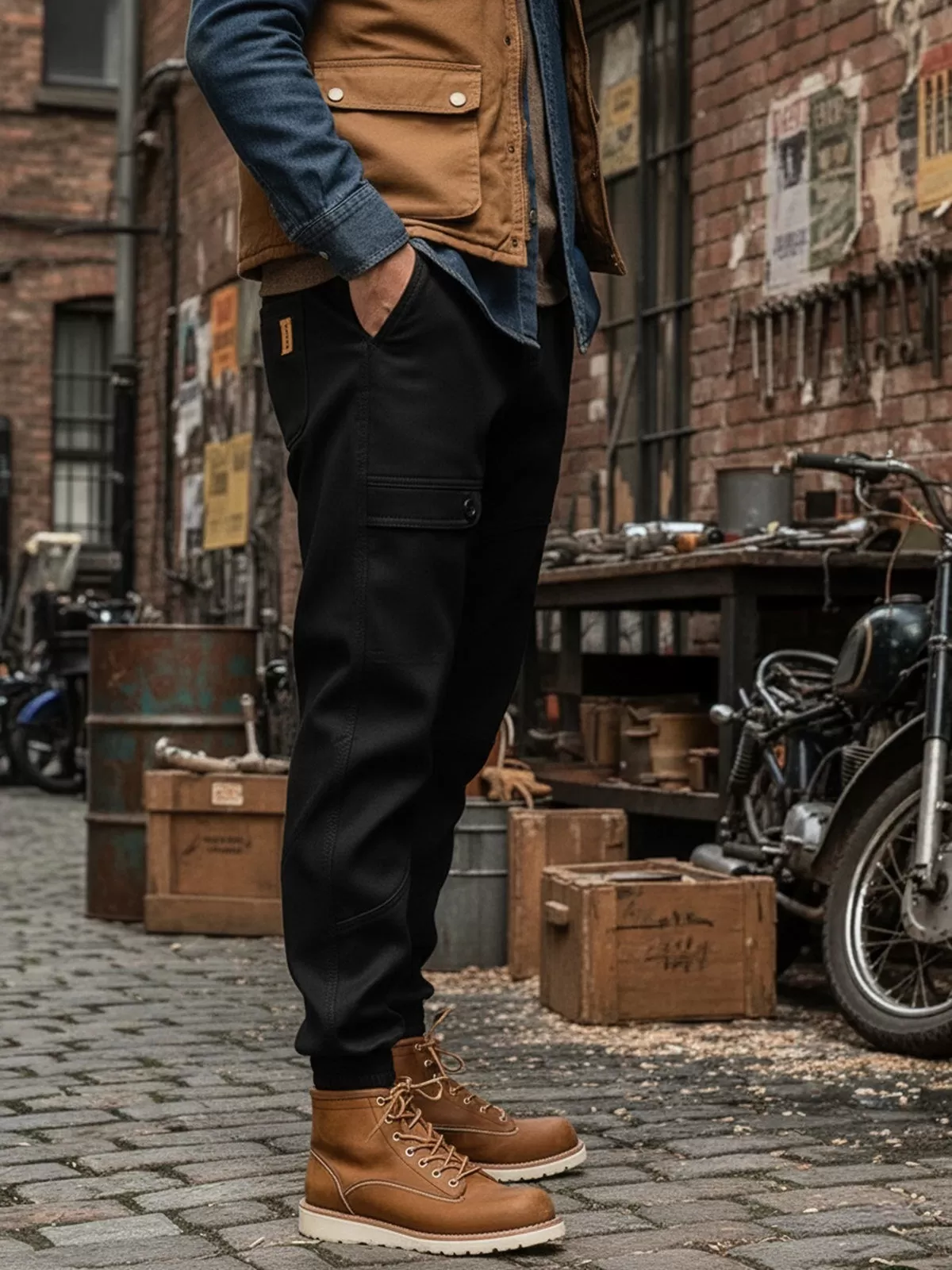 Men's Cargo Pants American Retro Function Loose Straight Military Jogger Beamed Harem Pants Pocket Pantaloons Travel Explore Wander, 5 of 5