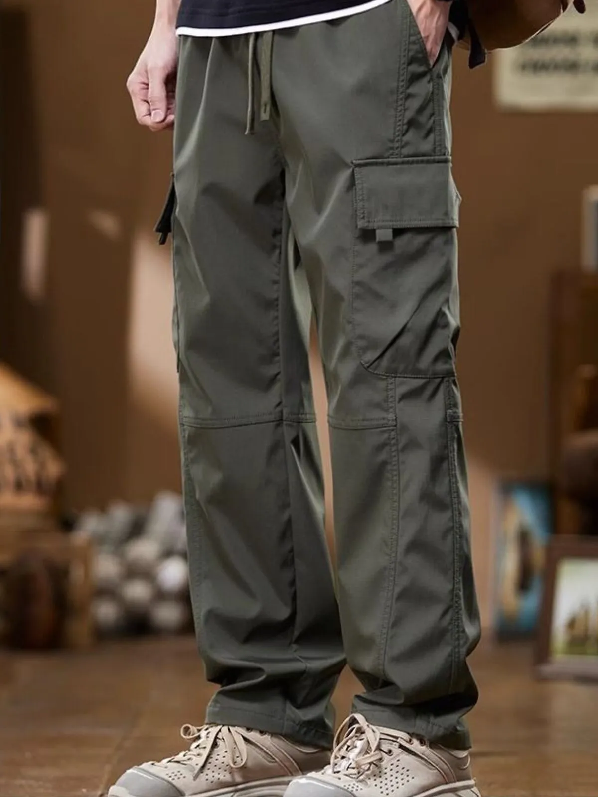 Men's Cargo Pants Work Pockets Multi-functional Relaxed Pants, 1 of 3