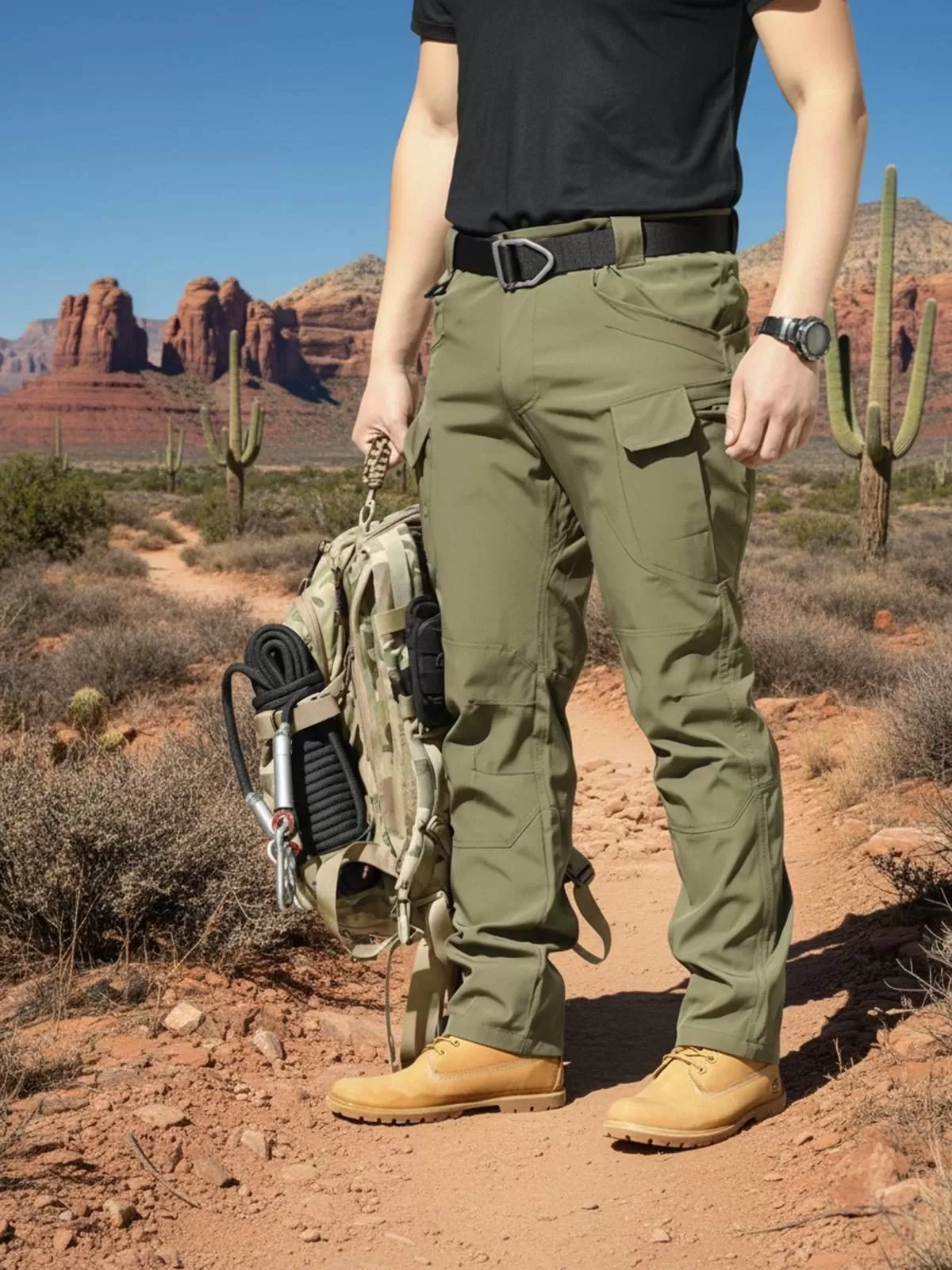 Men's Cargo Pants Fishing Outdoor Archon Tactical Stretch Fabric City Secret Service Pocket Workwear Pants, 1 of 5