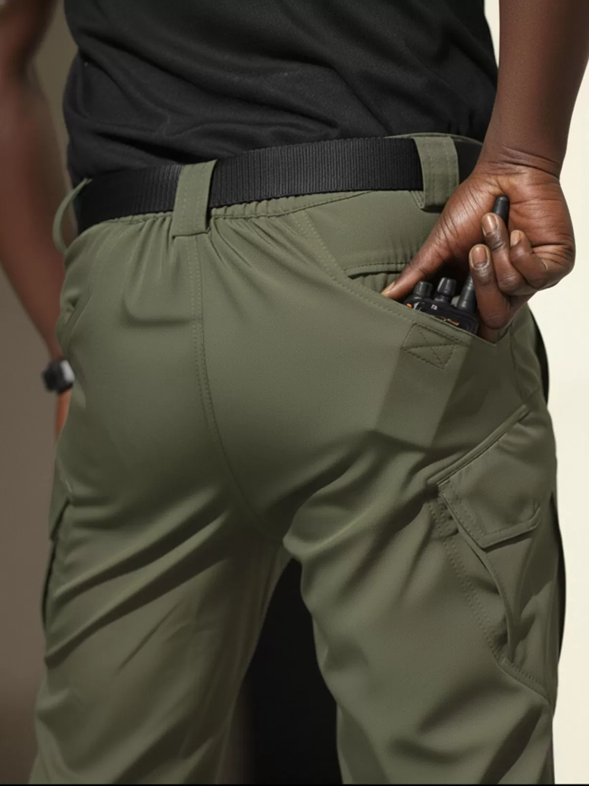 Men's Cargo Pants Waterproof Hiking Work Tactical Pants, 3 of 4