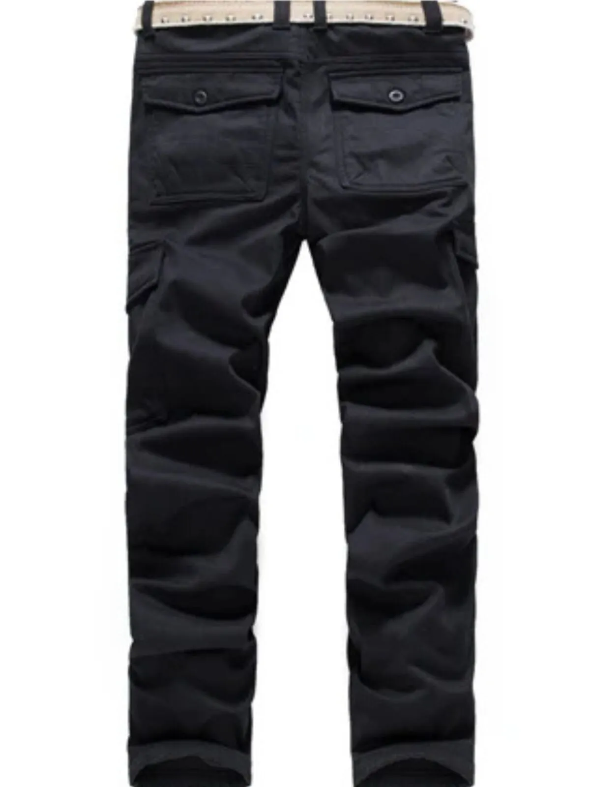 Men's Cargo Pants Casual Multi Pockets Pants Overalls Zipper Fly Trousers, 3 of 6